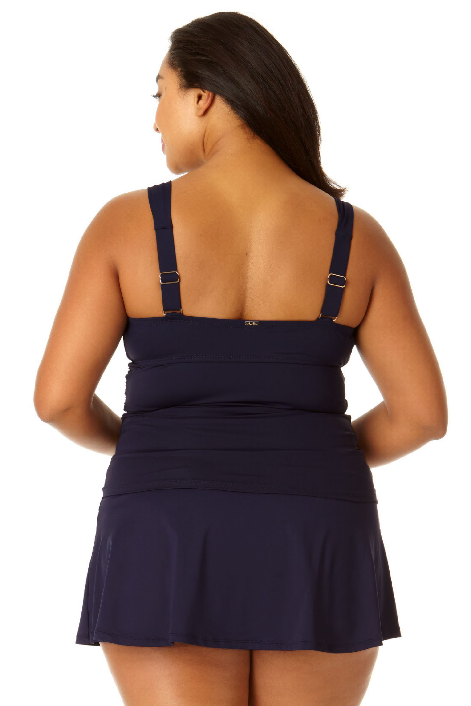 Anne Cole Plus Size Twist Front Underwire Tankini Swim Top - Comfortable & Supportive Swimwear for Women, Perfect for Beach Vacations & Pool Parties