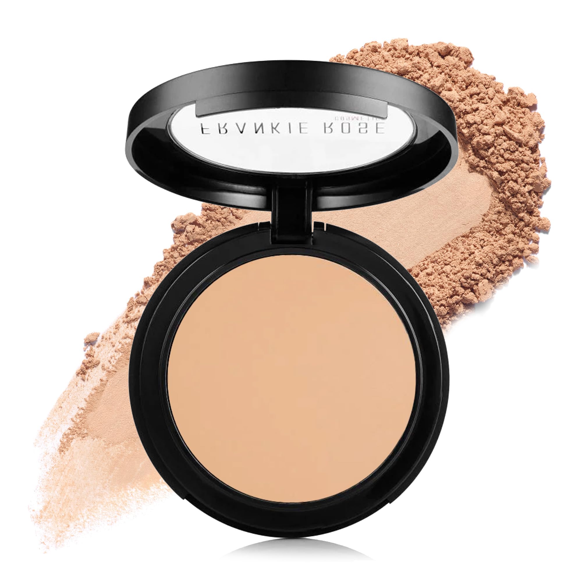 Frankie Rose Cosmetics Silk Powder Foundation - Full Coverage Face Makeup for Pores & Imperfections, Matte Finish & Oil Control | 58g | Perfect for Daily Wear, Photo Shoots & Special Occasions