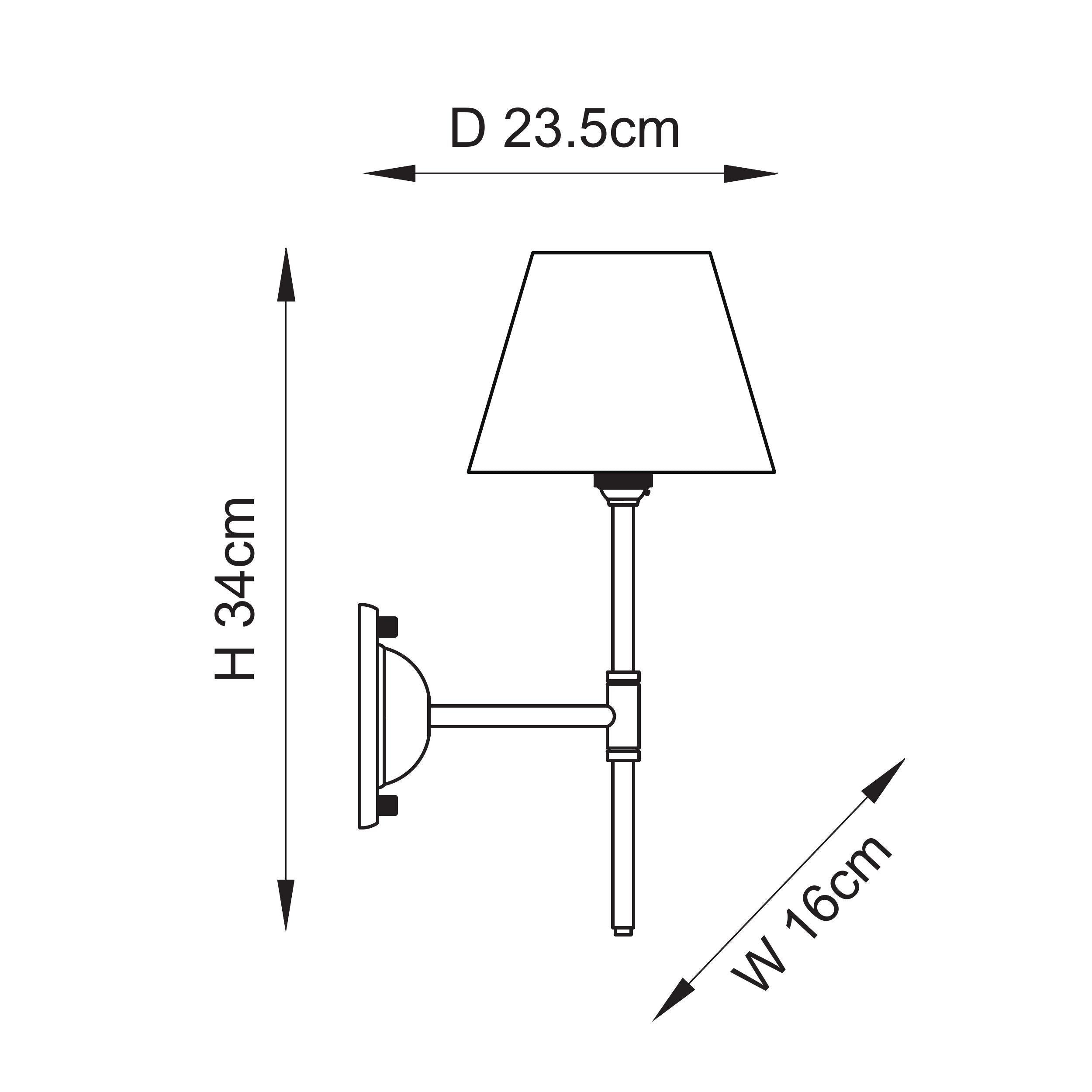 Brass Dome T Bar Wall Light with 16cm Shade - Vintage Industrial Ceiling Fixture for Living Room, Bedroom, or Entryway Lighting