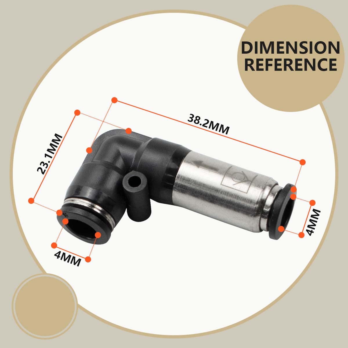 3 Pack 4mm Elbow One Way Flow Pneumatic Check Valve - Push to Connect Air Tube Fitting for Air Compressor, HVAC Systems & Pneumatic Tools (Industrial & DIY Use)