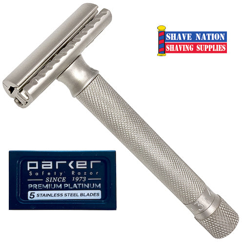 Parker Variant Adjustable Closed Comb Safety Razor for Men - Premium Stainless Steel Wet Shaving Razor with Smooth Glide - Perfect for Travel, Gifts & Daily Shaving Routine