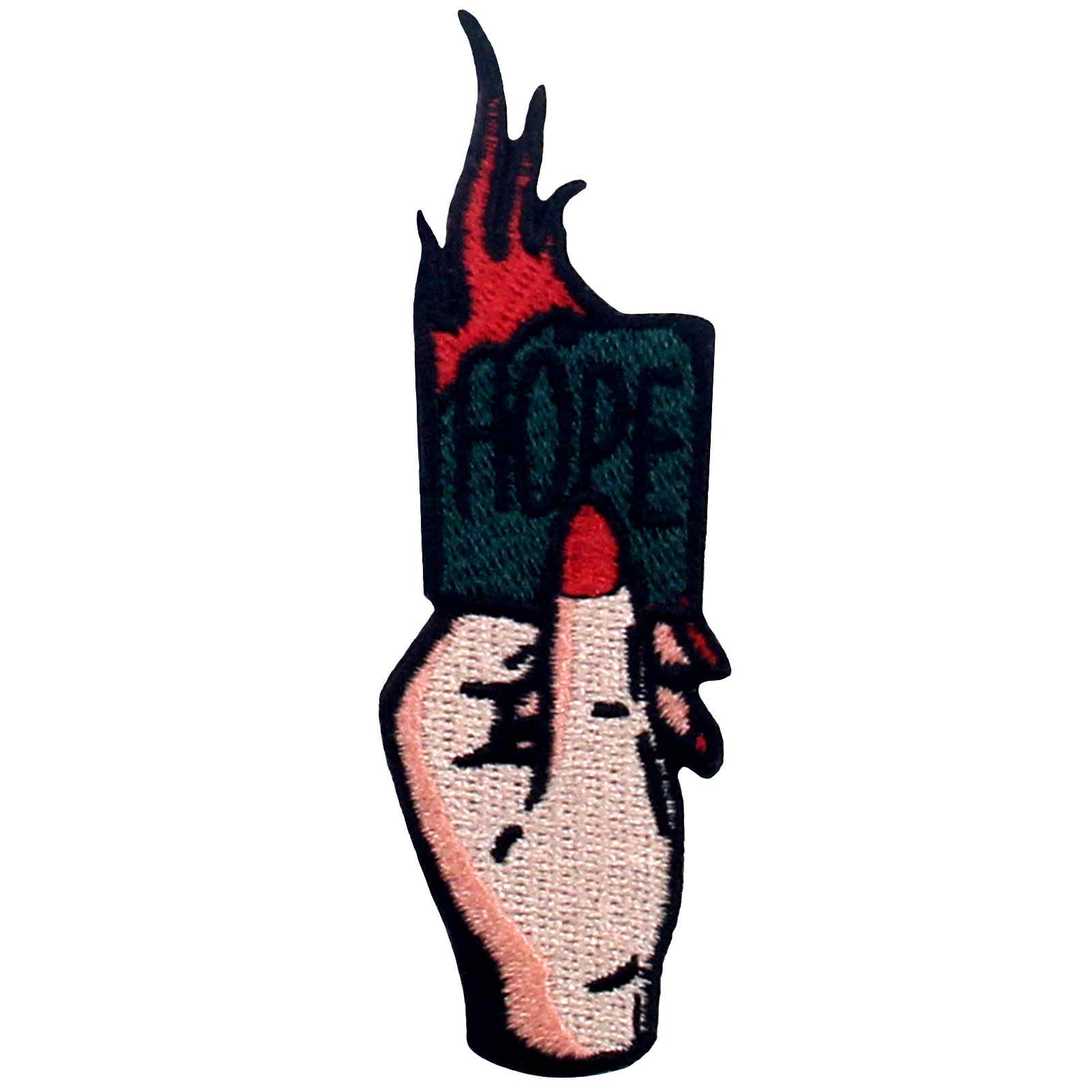 Burning Hope No Hope Nope Embroidered Patch - Iron On or Sew On Applique Emblem for Jackets, Backpacks & DIY Crafts