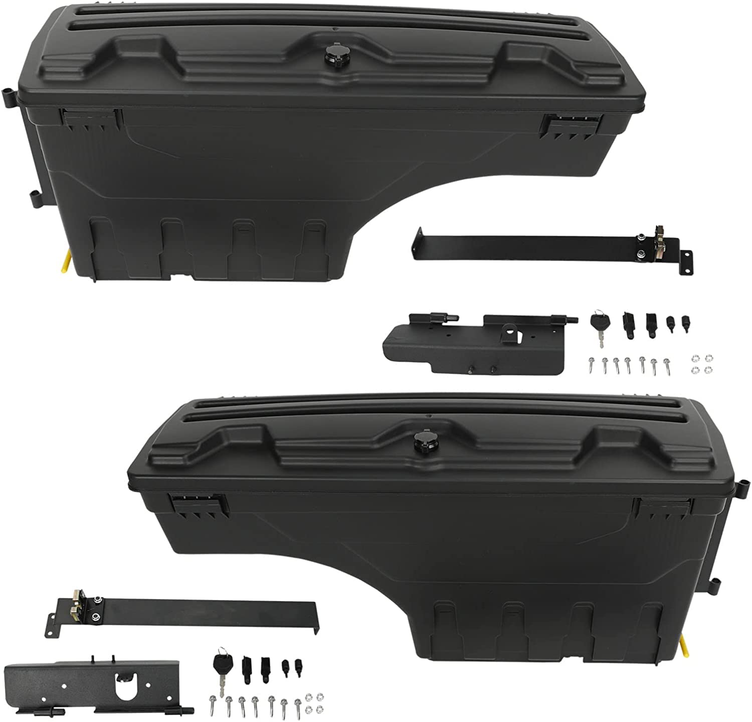 Lockable Truck Bed Tool Box - Left & Right Side Wheel Well Storage for 1980-2001 Chevy/GMC C/K, Dodge Ram, Ford F-150 | Durable Replacement for SC900D & SC900P | Perfect for Road Trips, Camping & Work Site Organization