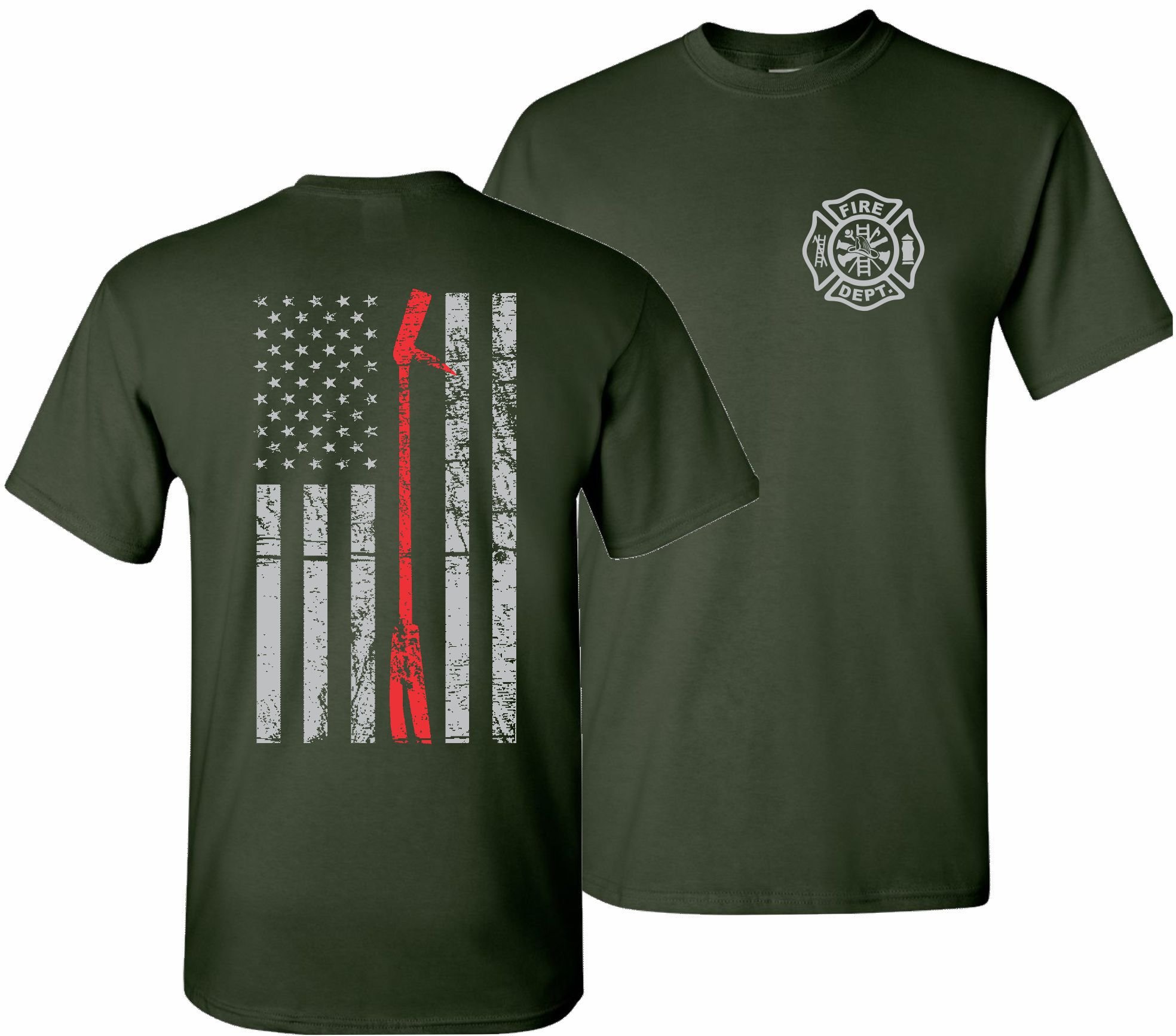 Patriot Apparel Thin Red Line Firefighter T-Shirt - Honor First Responders - Comfortable Cotton Tee for Firefighters, EMS, Police Support - Perfect for Work, Training & Everyday Wear