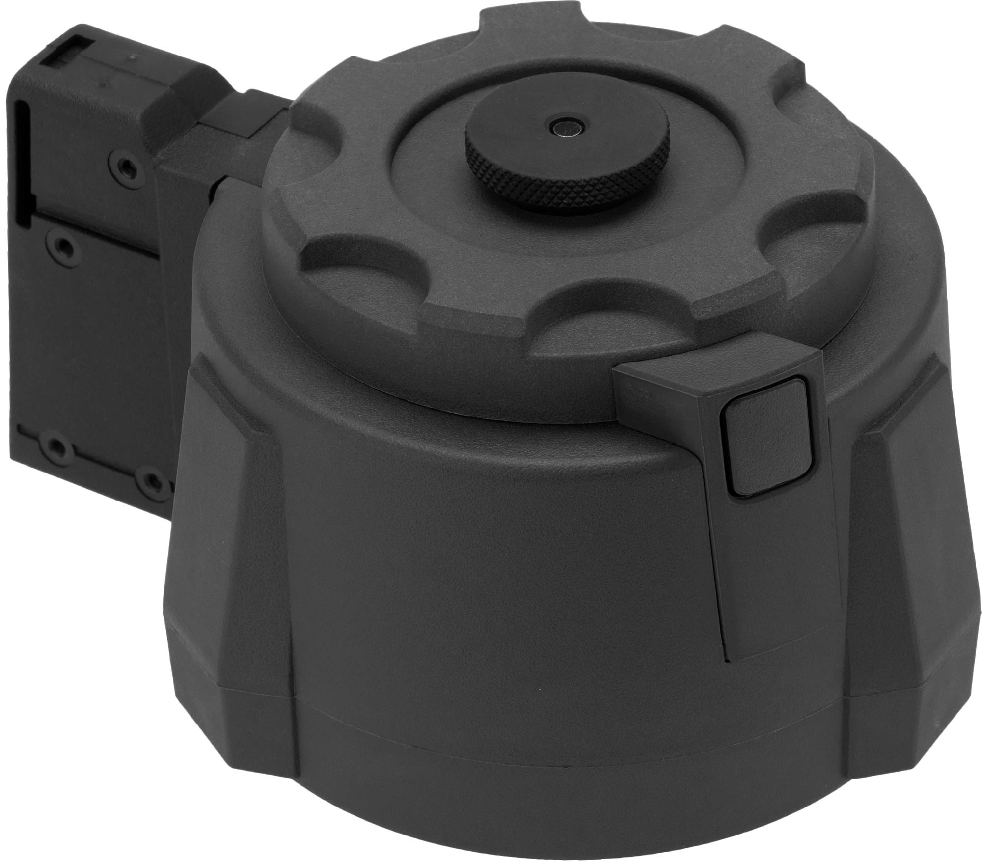 Angel Custom 1500 Round Thunderstorm Electric Winding Drum Magazine for Airsoft M14 - High Capacity Black BB Drum Mag - Perfect for Milsim, Field Battles & Extended Airsoft Games