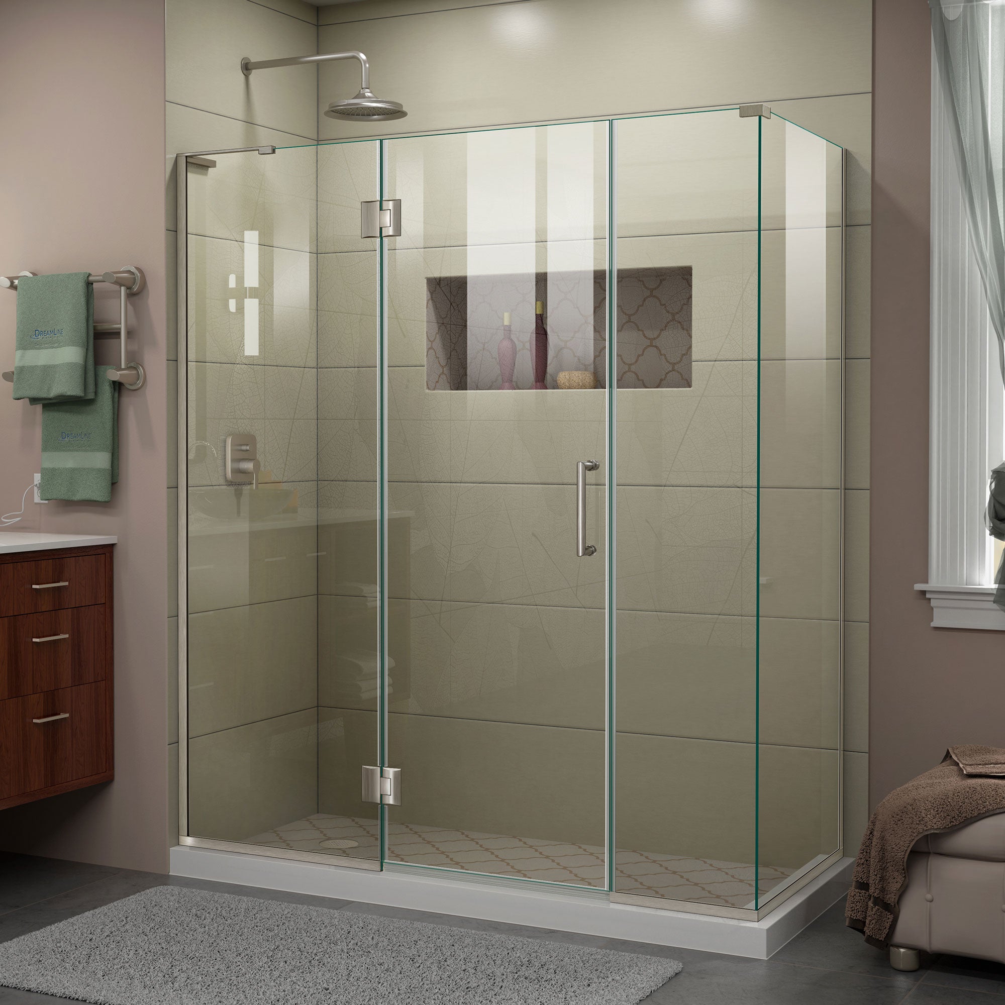 DreamLine Unidoor X Frameless Hinged Shower Enclosure - 63.5
