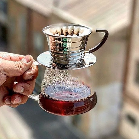 Kalita Stainless Steel Wave Dripper 155 - Premium Coffee Pour Over Dripper for Home, Office & Specialty Coffee Brewing