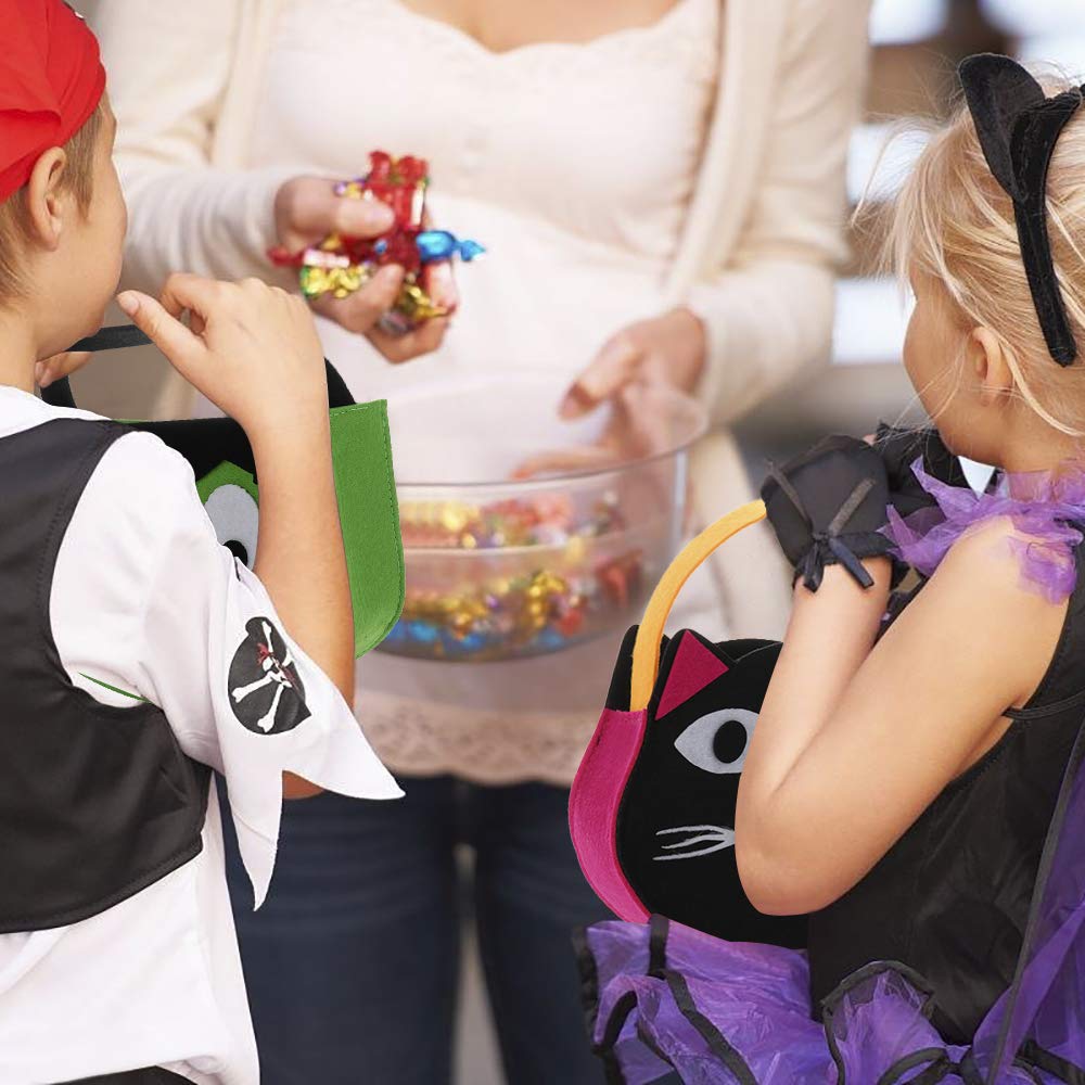 7-Piece Halloween Candy Tote Bags Set - Cute Trick or Treat Baskets for Kids, Halloween Party Favors & Home Decor - Perfect for Candy Collection, Gift Giving & Spooky Decorations