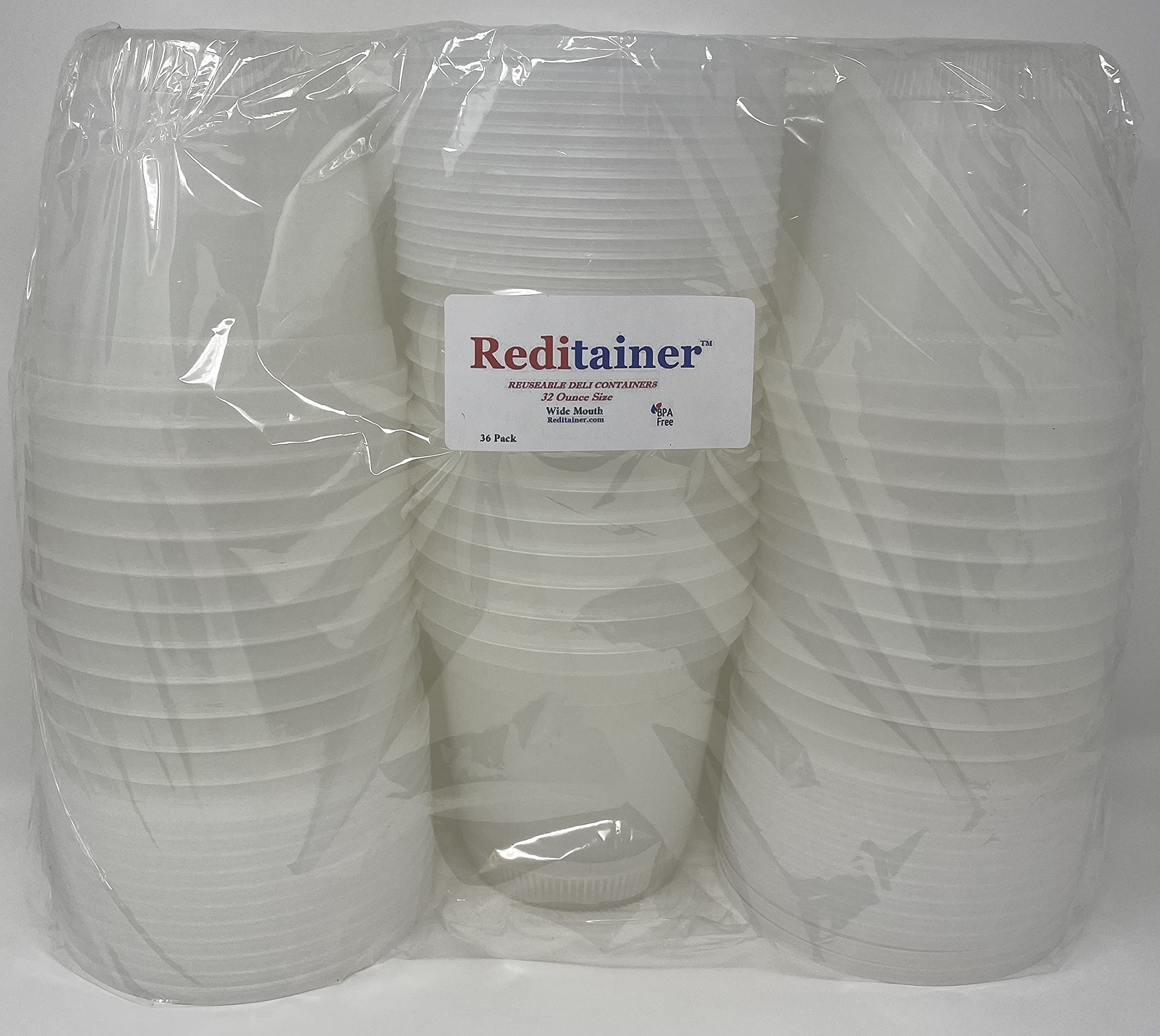 36-Pack Wide Mouth 32oz Quart Food Storage Containers with Lids - Perfect for Deli Meals, Meal Prep & Bulk Food Storage
