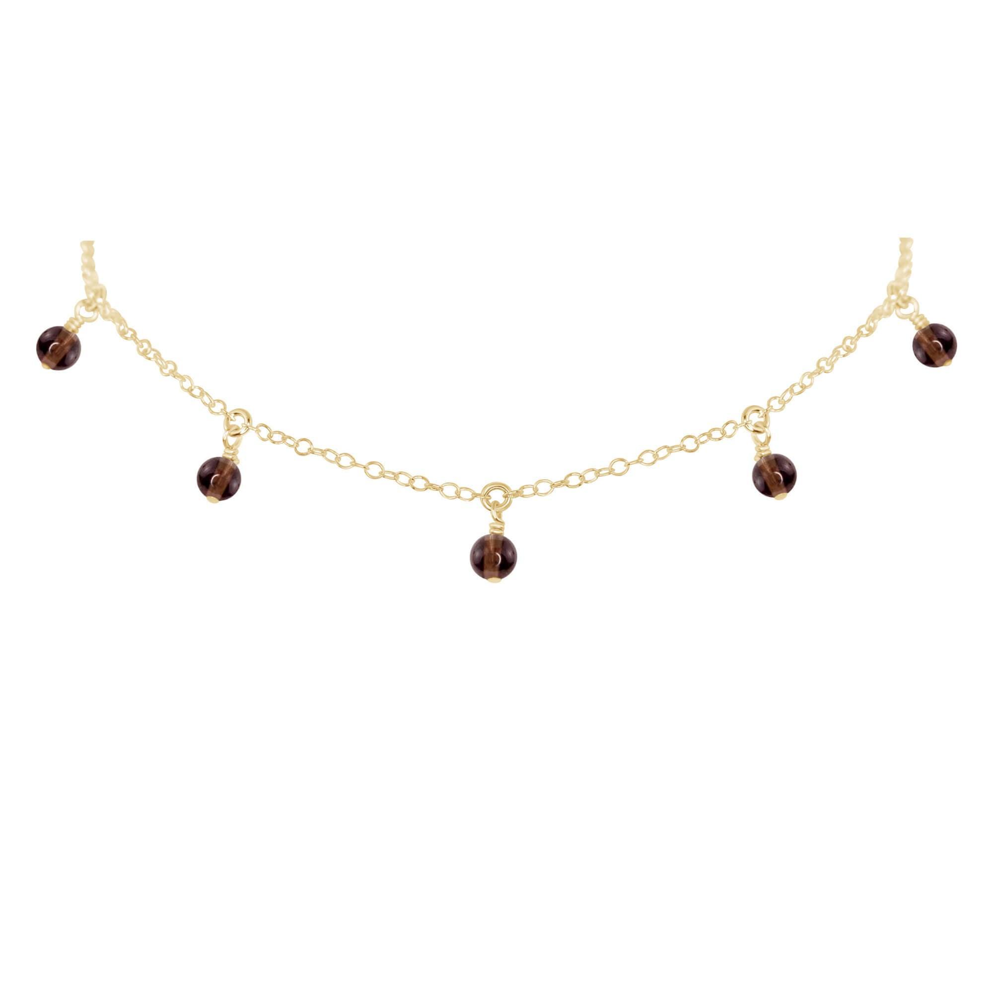 Elegant Smoky Quartz Bead Drop Choker Necklace - Boho Chic Jewelry for Women, Perfect for Casual Wear, Date Nights & Special Occasions