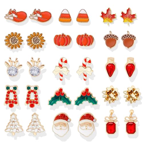 A9：15 pairs christmas earrings