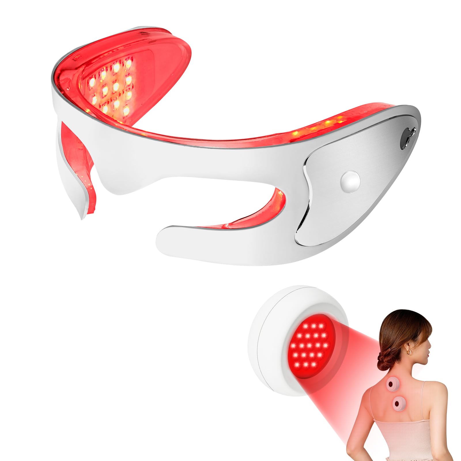 LED Red Light Therapy Eye Mask - 3 Modes with Multi-Frequency Vibration & 5-Level Dual Light Adjustment | Anti-Aging, Skin Rejuvenation & Wrinkle Reduction | Perfect for Home Spa, Relaxation & Beauty Routine