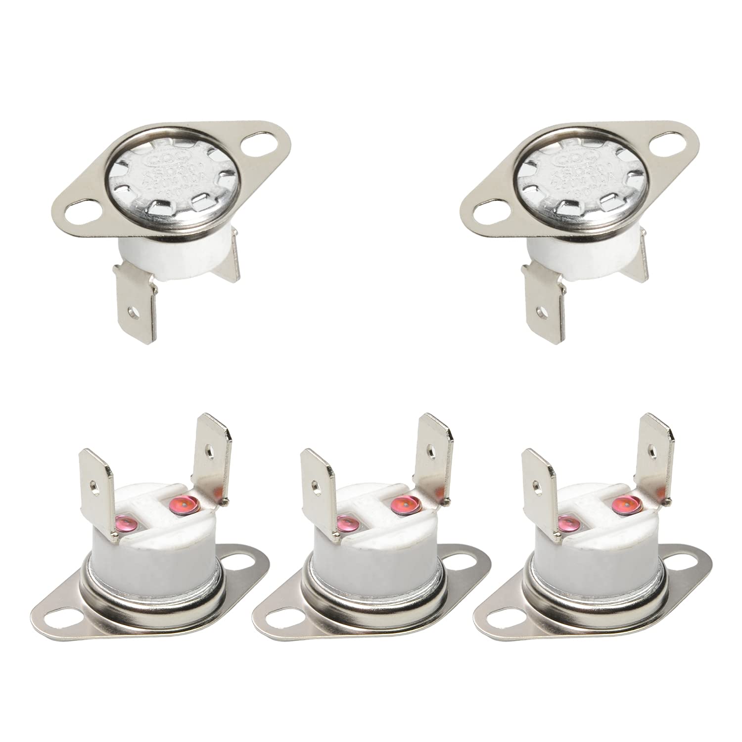 Fielect 5Pcs KSD301 Thermostat 160°C/320°F NC Adjustable Snap Disc Limit Control Switch - Thermal Protection for Microwave, Coffee Maker & Home Appliances | High Temp Safety Switch