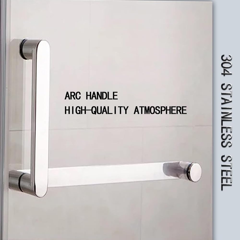 Stainless Steel Shower Sliding Door Handle - Back to Back Shower Enclosure Knob for Sliding Barn Doors - Bathroom Accessories - Perfect for Modern Farmhouse, Rustic & Contemporary Bathroom Designs (White)