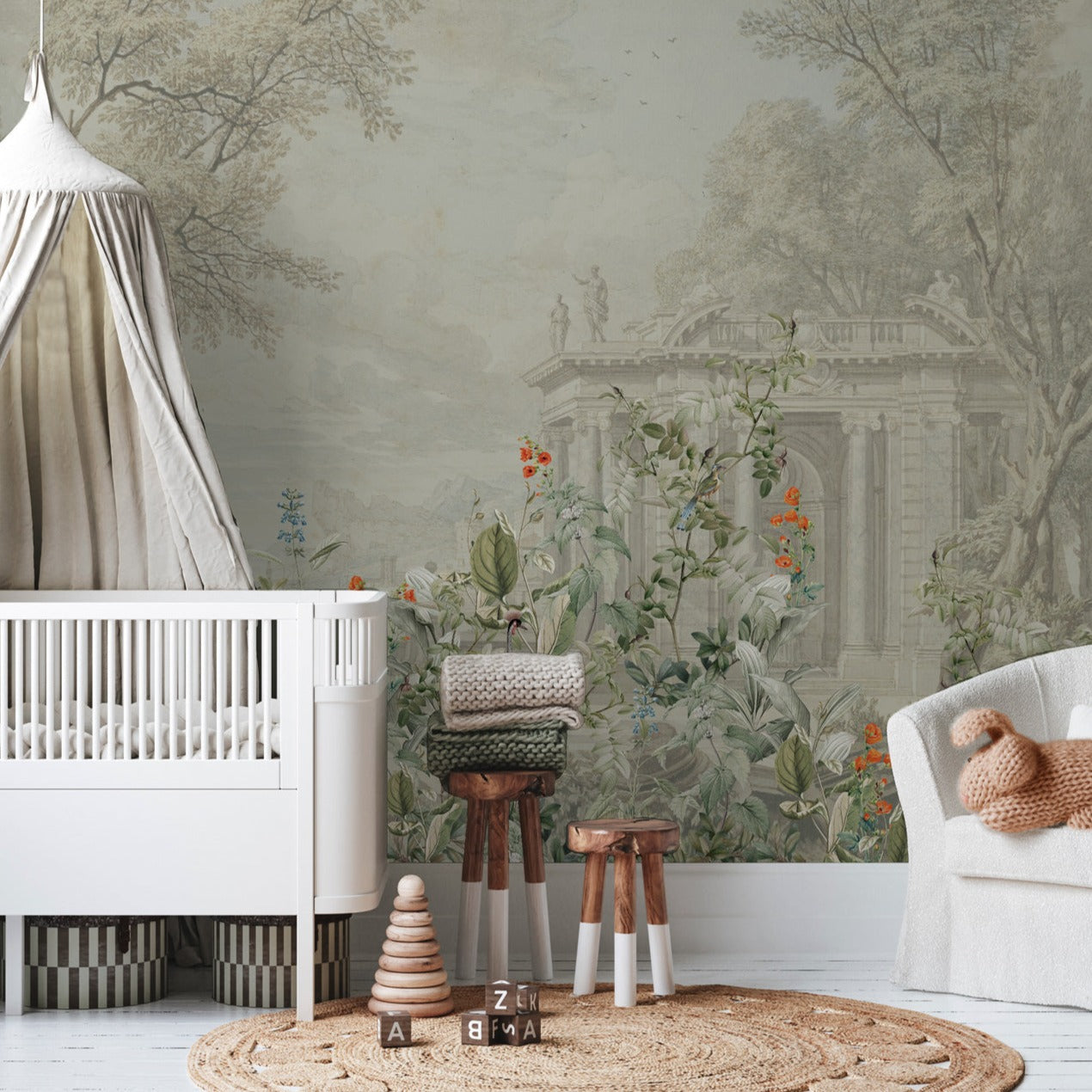Avian Oasis Landscape Wallpaper - Nature Inspired Bird Theme Wall Decor for Living Room & Bedroom