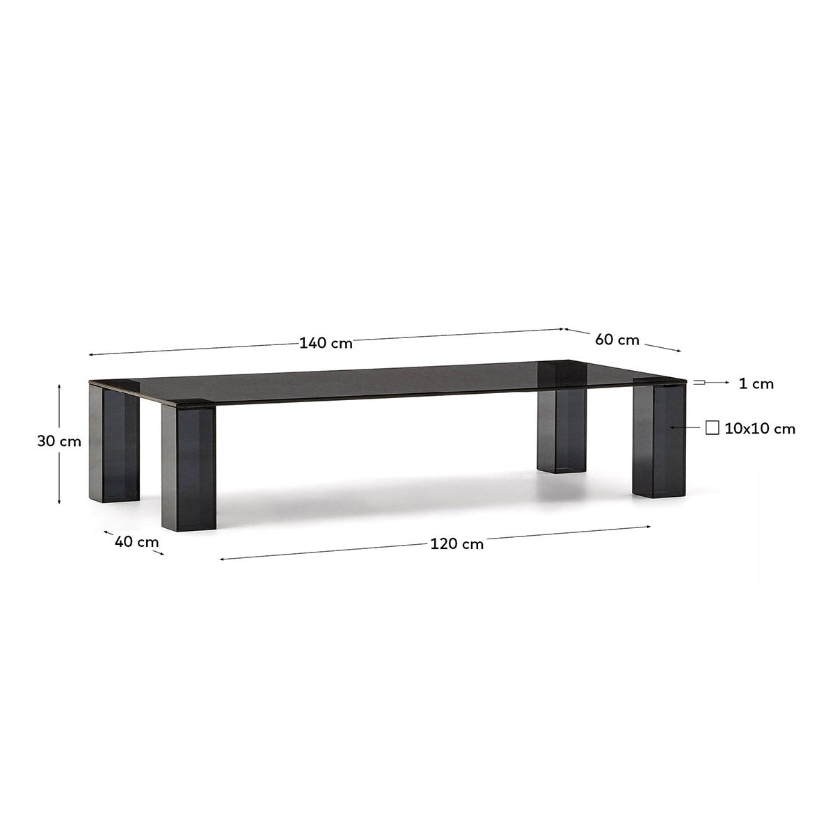 Modern Adularia Glass Rectangular Coffee Table - Stylish & Durable Living Room Centerpiece for Home Decor | Perfect for Small Spaces, Apartments & Contemporary Interiors