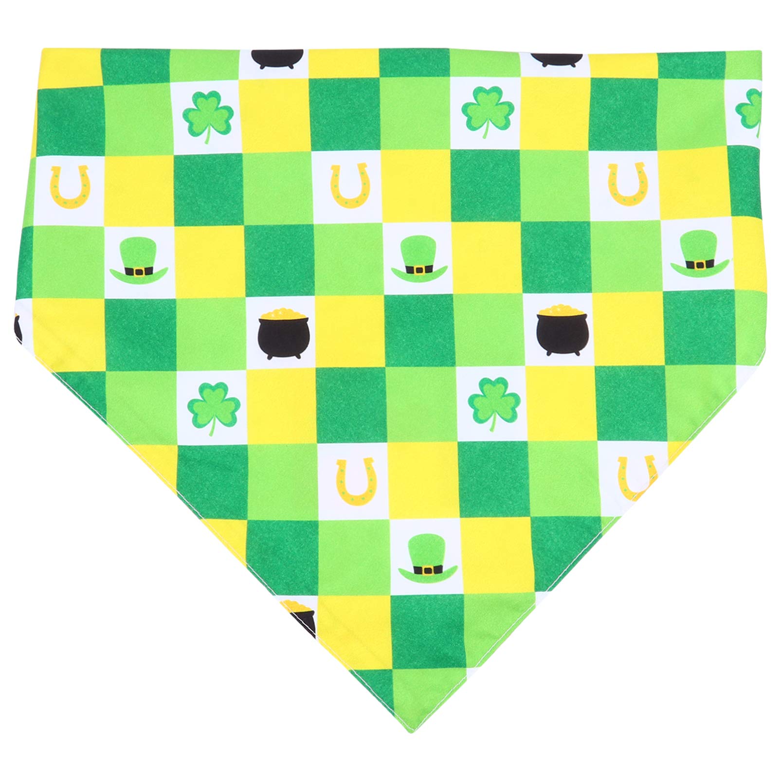 Amosfun St. Patrick's Day Dog Bandana - Reversible Irish Clover Shamrock Triangle Bib & Scarf for Dogs - Lucky Puppy Accessories in Assorted Colors (2-Pack) - Perfect for St. Paddy's Day Parades, Pet Parties & Instagram Photos