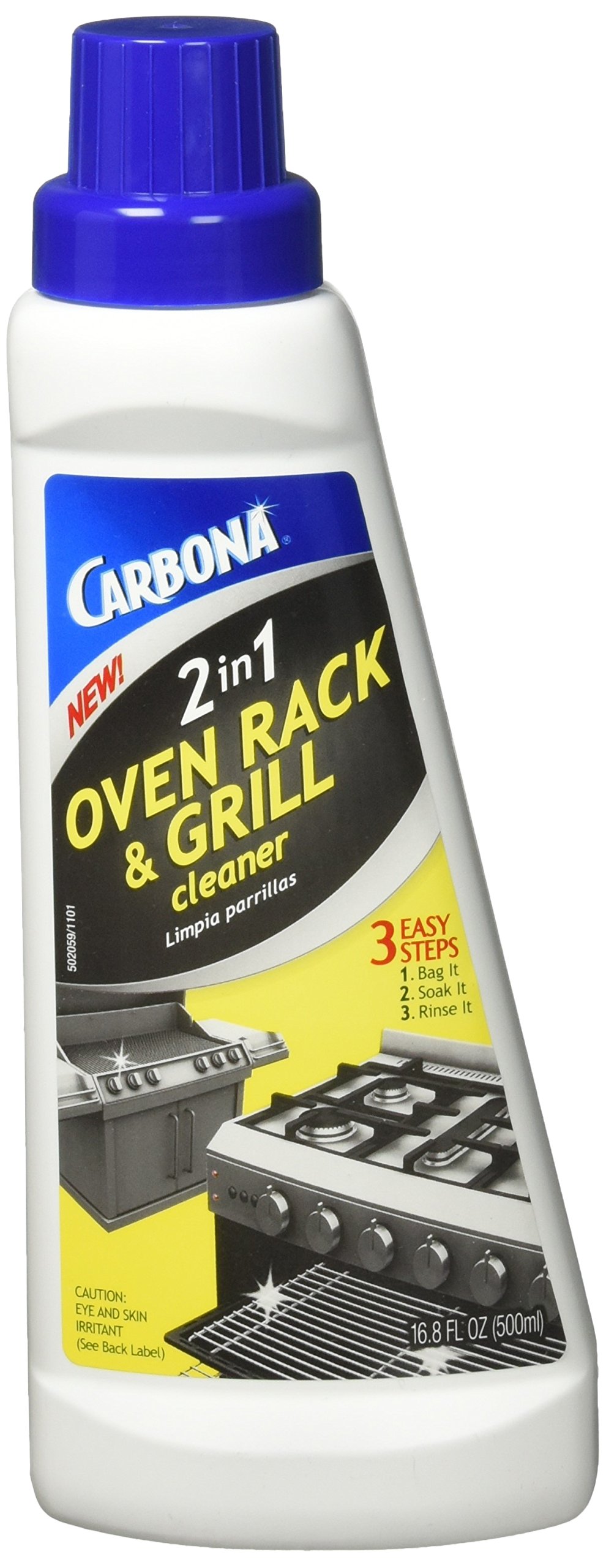 Carbona 2-in-1 Oven Rack and Grill Cleaner - 16.8 Oz Heavy Duty Cleaning Solution for Stubborn Grease & Burnt-On Food - Perfect for Oven Racks, BBQ Grills, Baking Pans & Kitchen Appliances