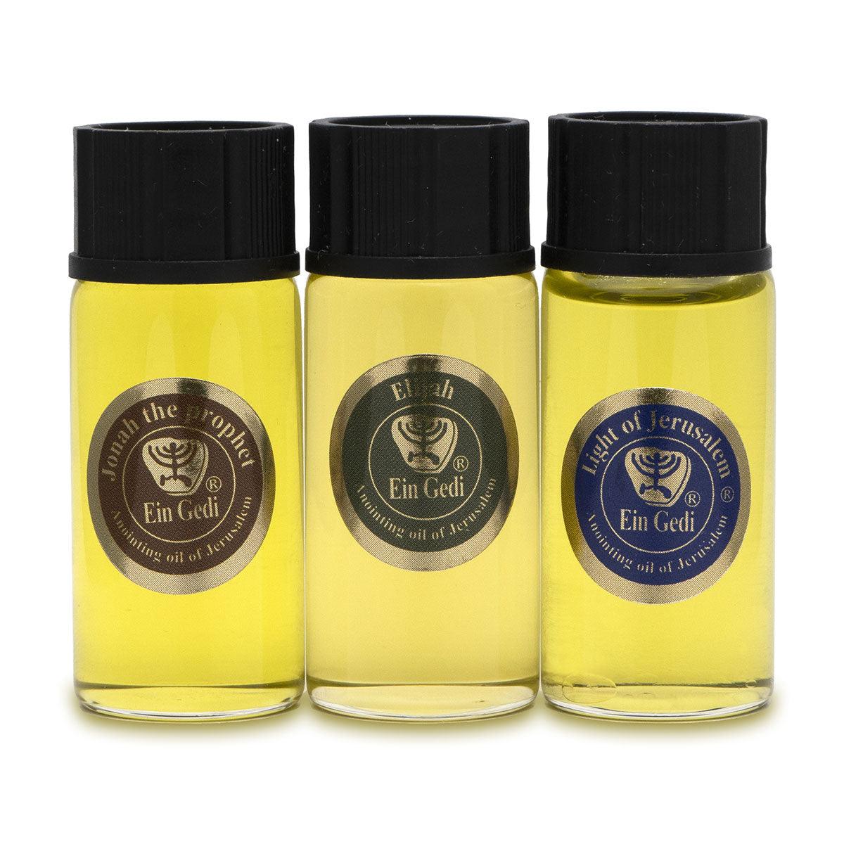 Anointing Oils Gift Set - Biblical Prophet Elijah, Jonah & Jerusalem Light Holy Oil for Prayer, Worship & Spiritual Blessings | Christian Faith Essentials, Home Altar & Religious Ceremonies