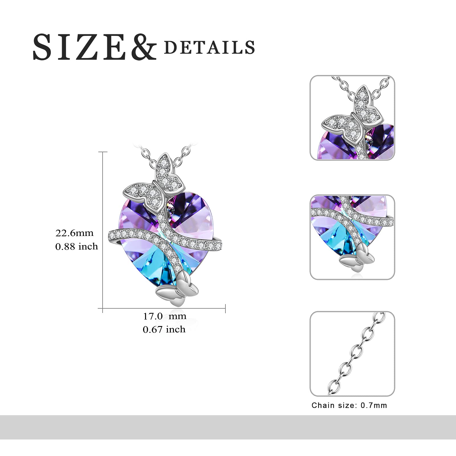 925 Sterling Silver Butterfly & Dragonfly Pendant Necklace for Women - Elegant Jewelry Gift for Mom, Wife, Girlfriend - Perfect for Christmas, Anniversary, Birthday, Valentine's Day & Graduation - Ideal for Everyday Wear, Special Occasions & Gift Giving
