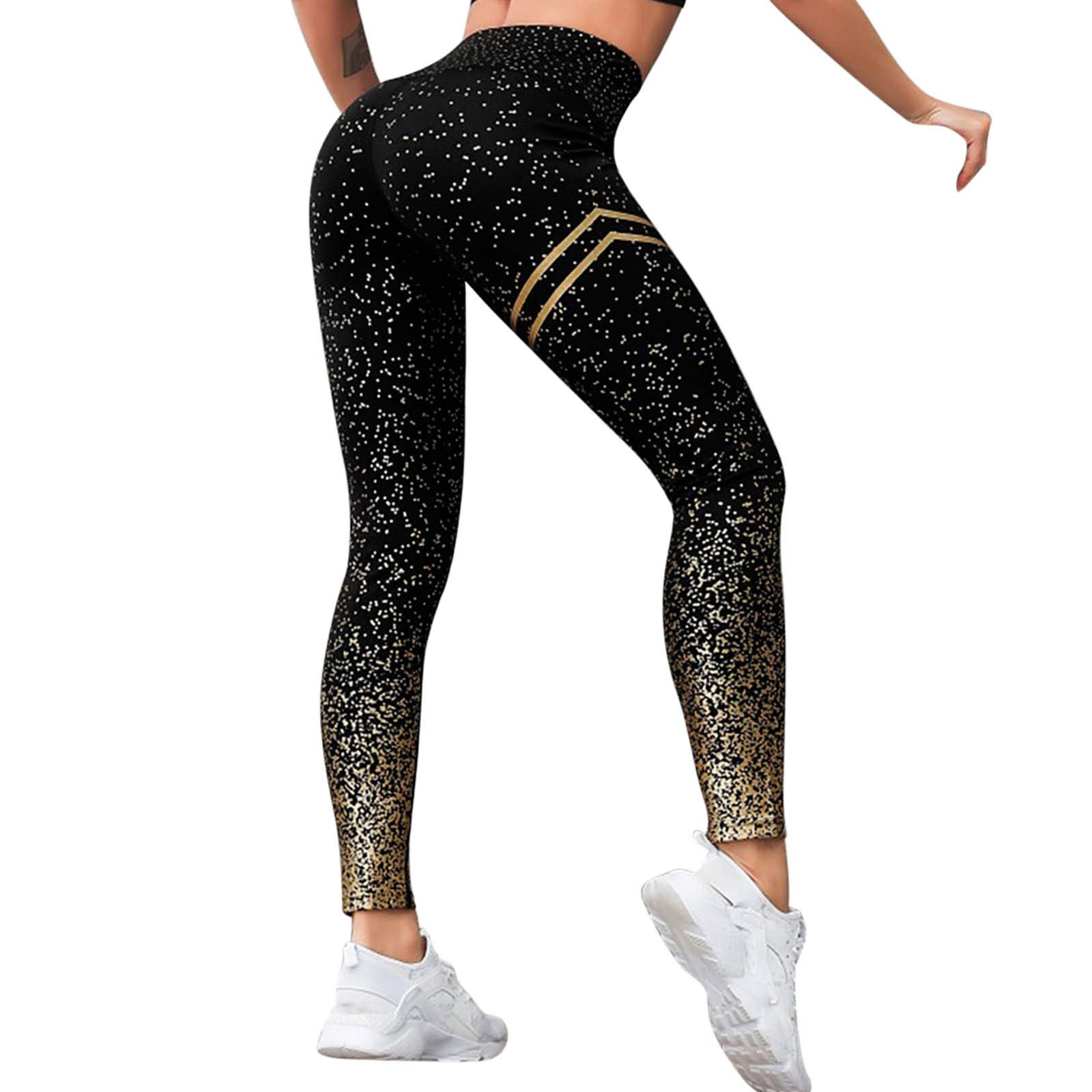 Women's High Waist Yoga Pants - Fashionable Hot Stamping Sports Leggings with Elastic Waistband for Workout & Running | Perfect for Gym, Yoga, and Casual Wear