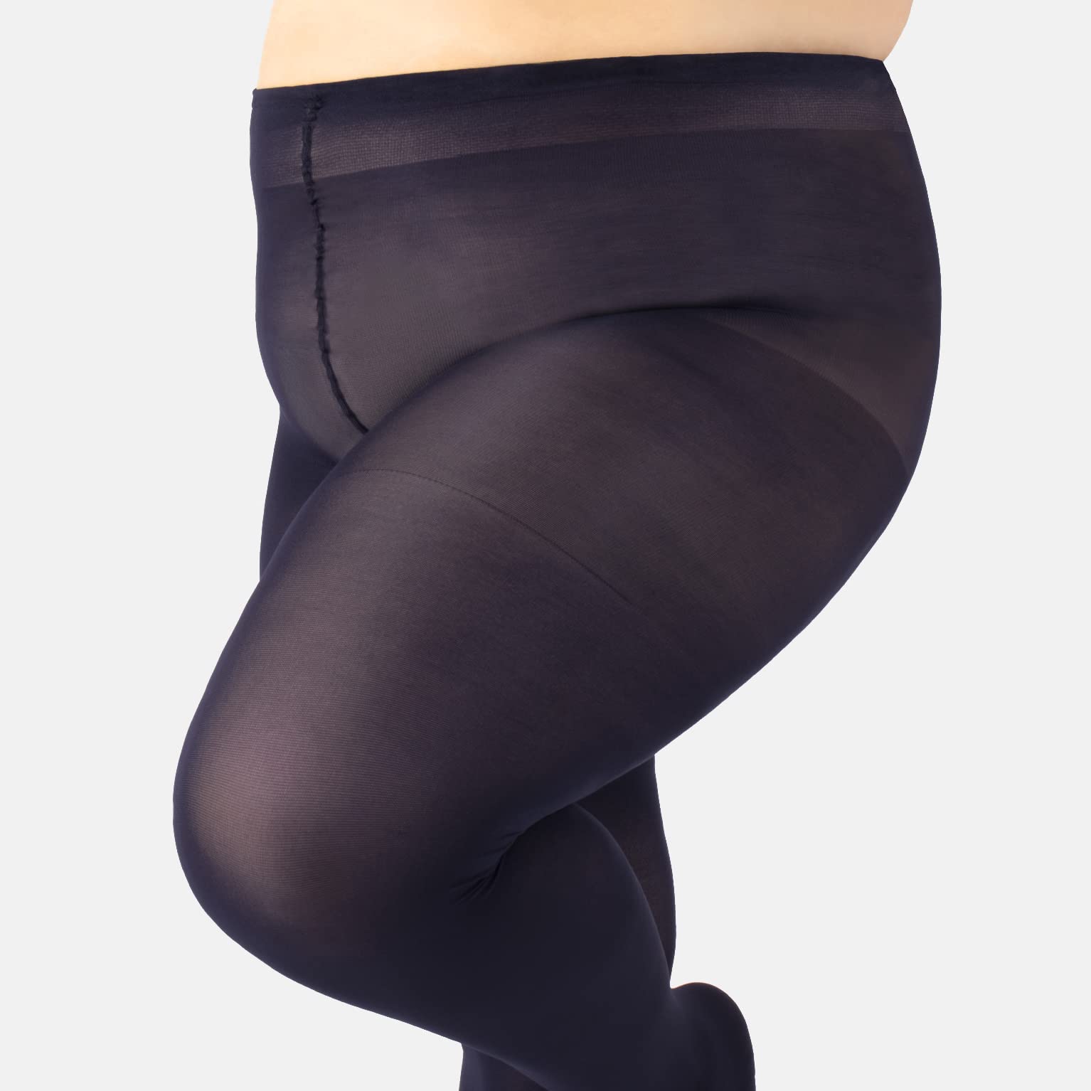 CALZITALY Anti-Chafing Opaque Tights 60 DEN Plus Size L-4XL Black | Italian Hosiery for Comfort & Style