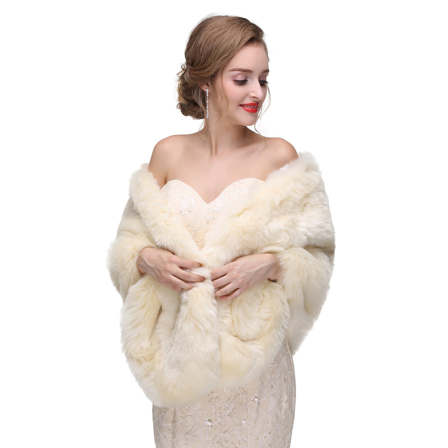 Elegant Women's Wedding Shrug Stole - Lace Bridal Wrap Cape Shawl for Bride, Bridesmaids & Special Occasions | Perfect for Church Ceremonies, Beach Weddings & Formal Events