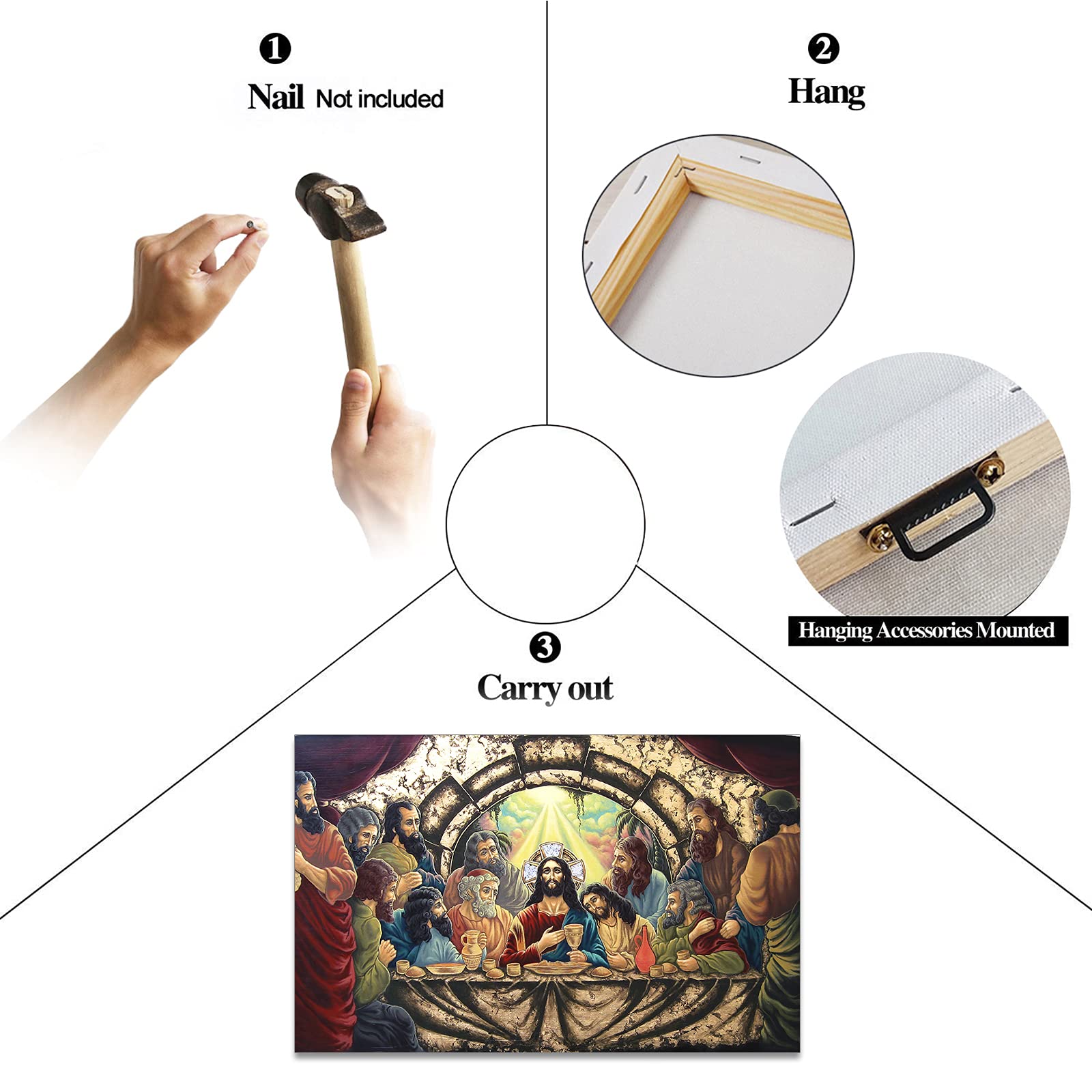 The Last Supper Canvas Wall Art - 28x40 Inches Christian Jesus Painting for Dining Room Decor, Home & Church Wall Decorations | Perfect for Religious Gifts, Living Room & Office Wall Art