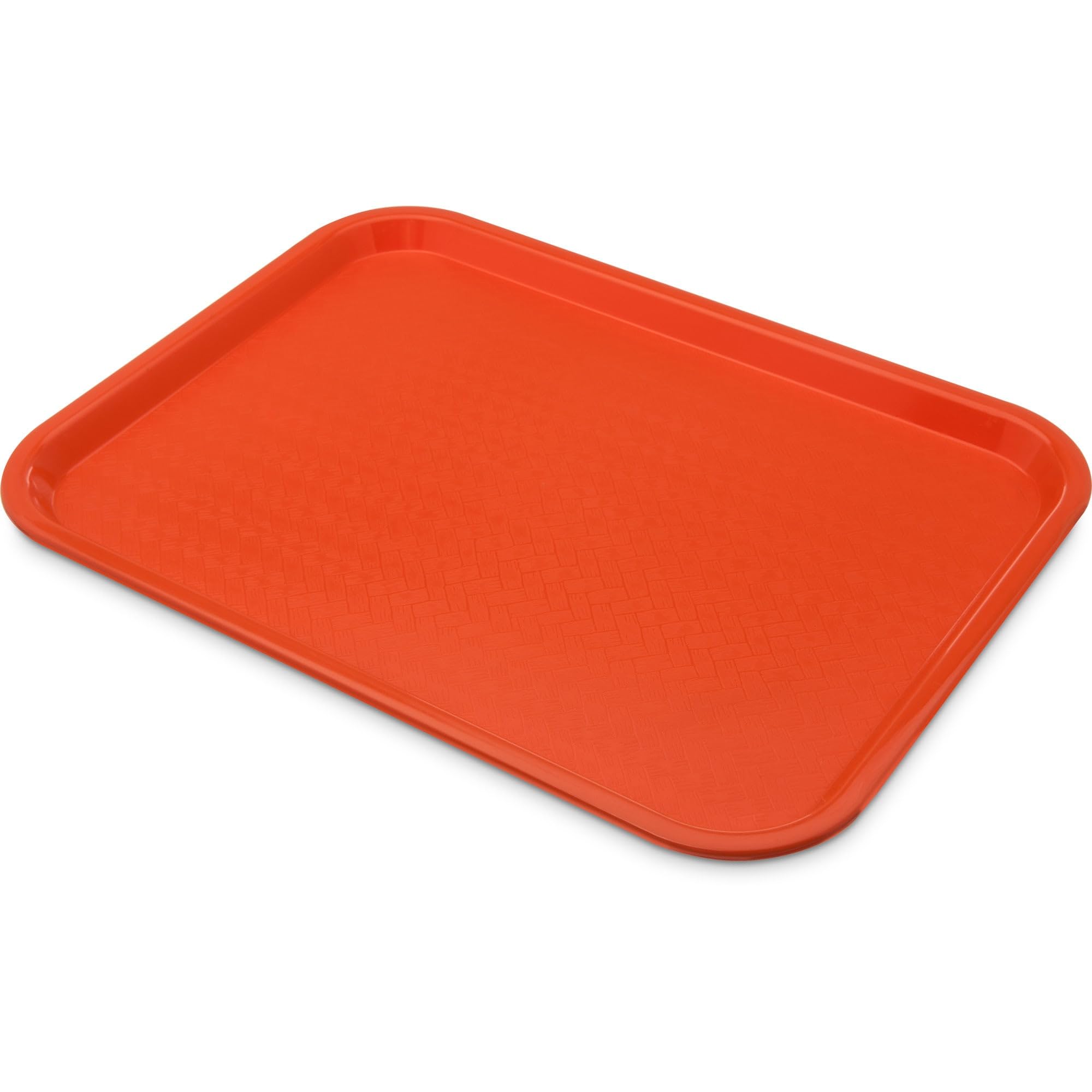 Carlisle CT121624 Cafe Standard Trays - 12x16 Inch Polypropylene Orange Food Serving Trays - Set of 24 - Perfect for Restaurants, Cafes & Catering Events