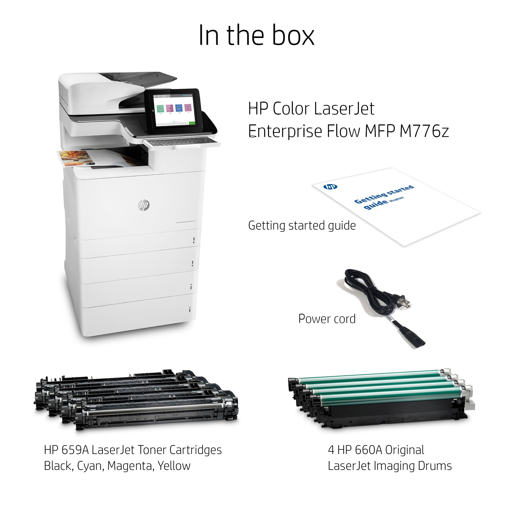 HP Color LaserJet Enterprise M776z Wireless All-in-One Printer - Fast Duplex Printing, JetIntelligence, White (3WT91A) | Ideal for Office & Home Workspaces