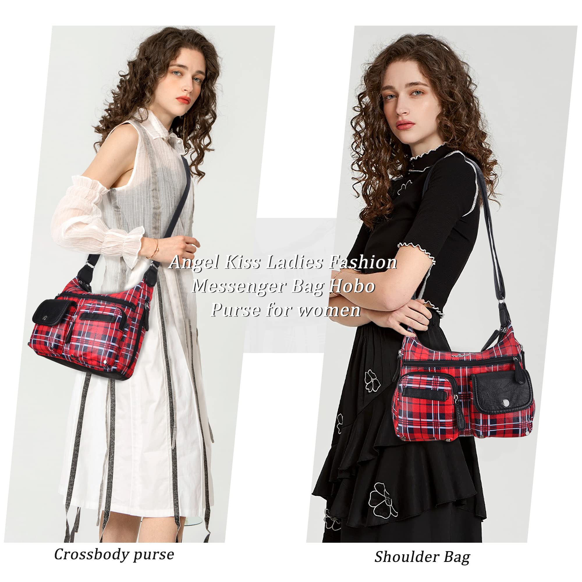 Angelkiss Women's Crossbody Bags - Faux Leather Shoulder Purse for Daily Use & Travel