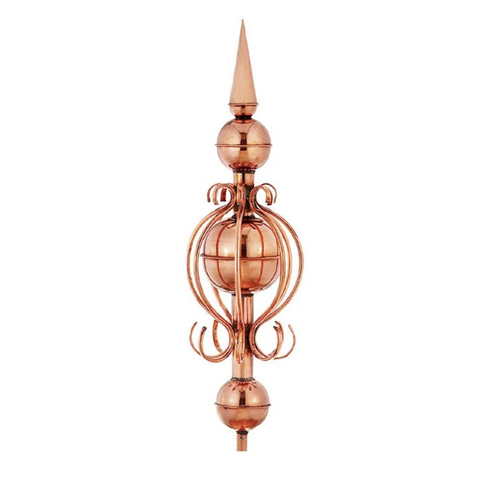 Guinevere Polished Copper Rooftop Finial - Elegant Victorian-Style Roof Decoration for Home & Garden | Perfect for Gazebos, Cupolas & Architectural Accents