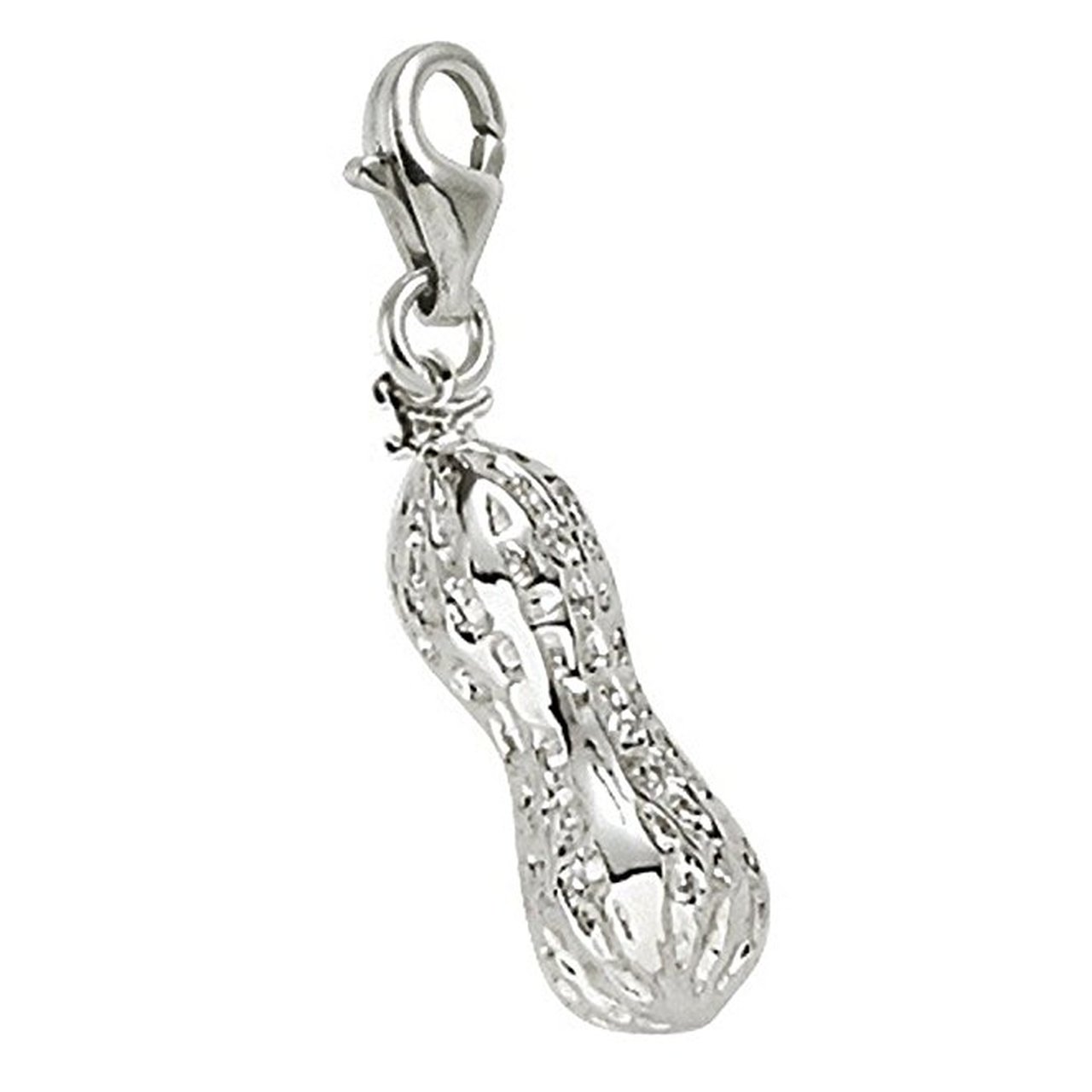 Peanut Charm with Lobster Claw Clasp - Durable Jewelry Charms for Bracelets & Necklaces - Perfect for DIY Jewelry Making, Gifts, and Everyday Wear