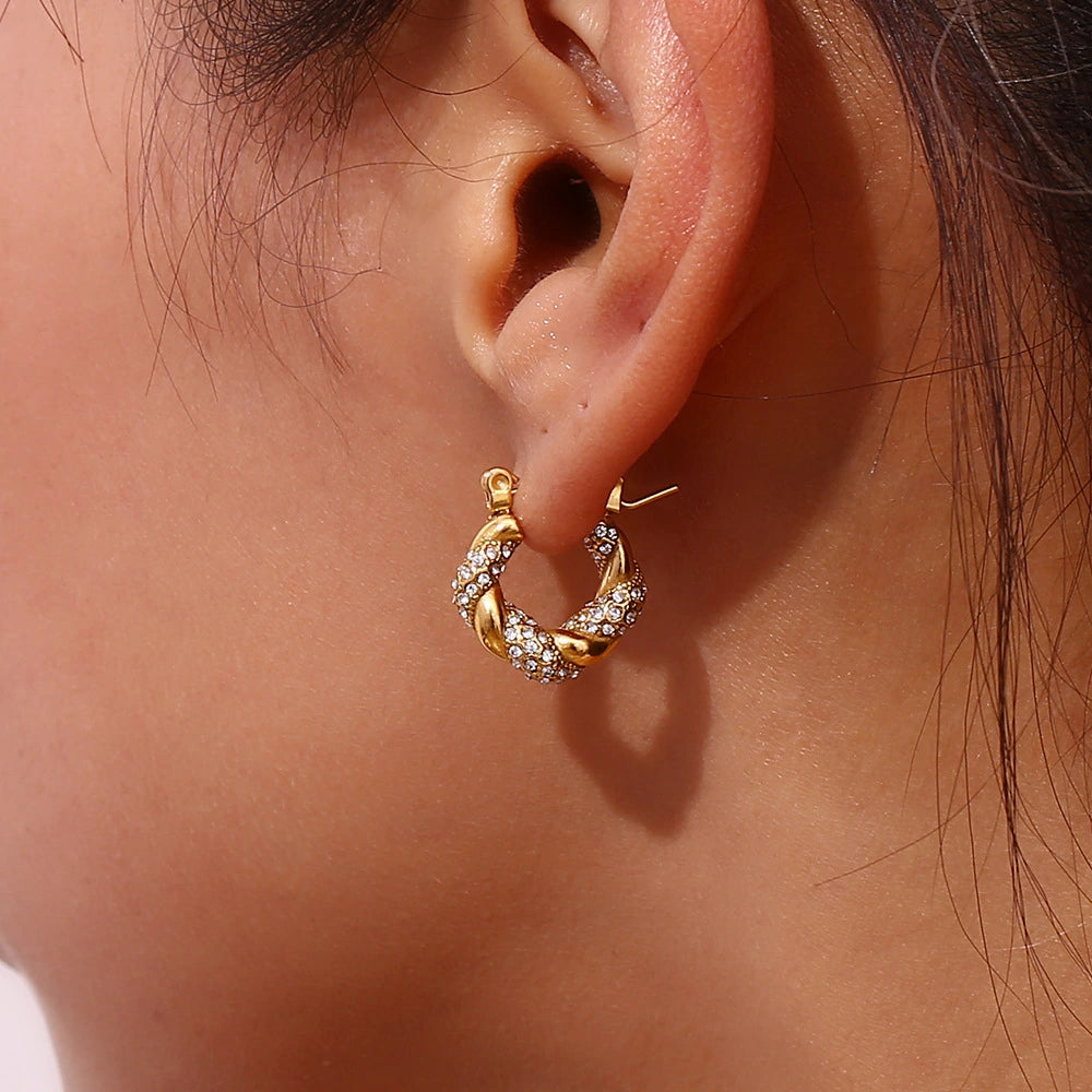18K Gold Plated Irregular Blade Hoop Earrings for Women | Trendy Geometric Dangle Earrings | Perfect for Parties, Weddings & Everyday Wear | JDE021