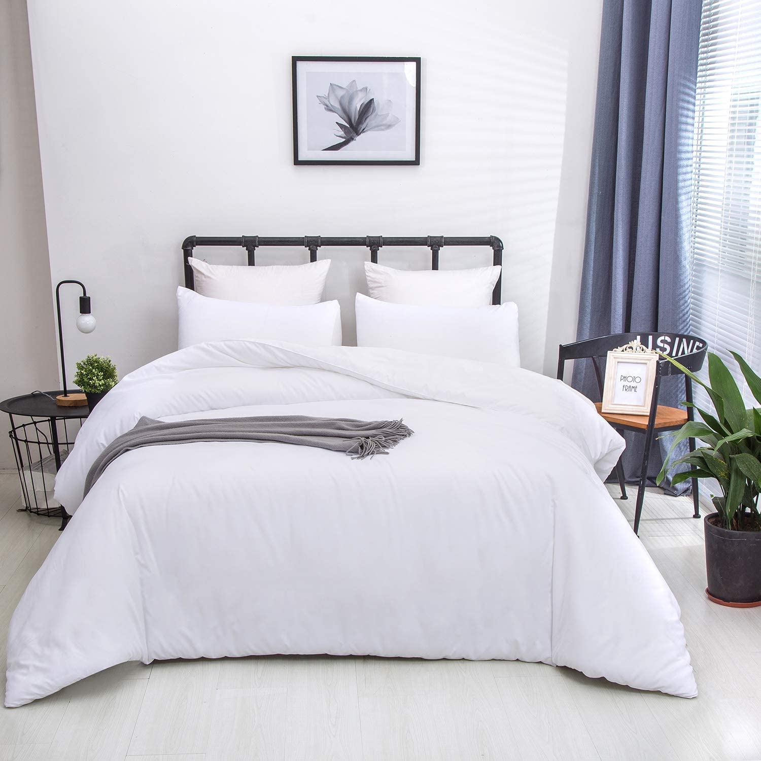 White California King Comforter Set - Solid Bedding for Luxurious Sleep