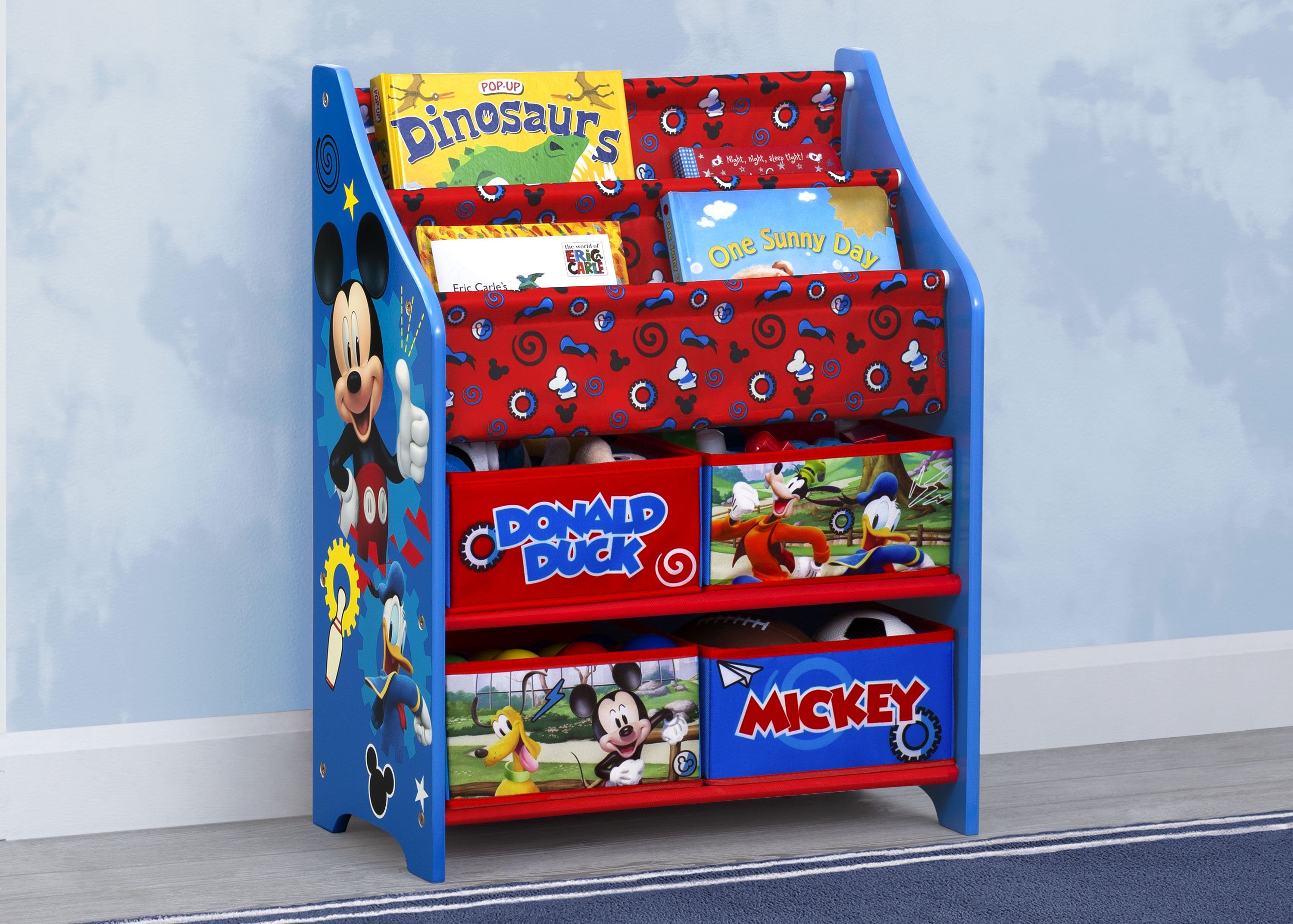 Disney Mickey Mouse Kids Toy & Book Storage Organizer - Perfect for Nursery, Playroom & Classroom Organization