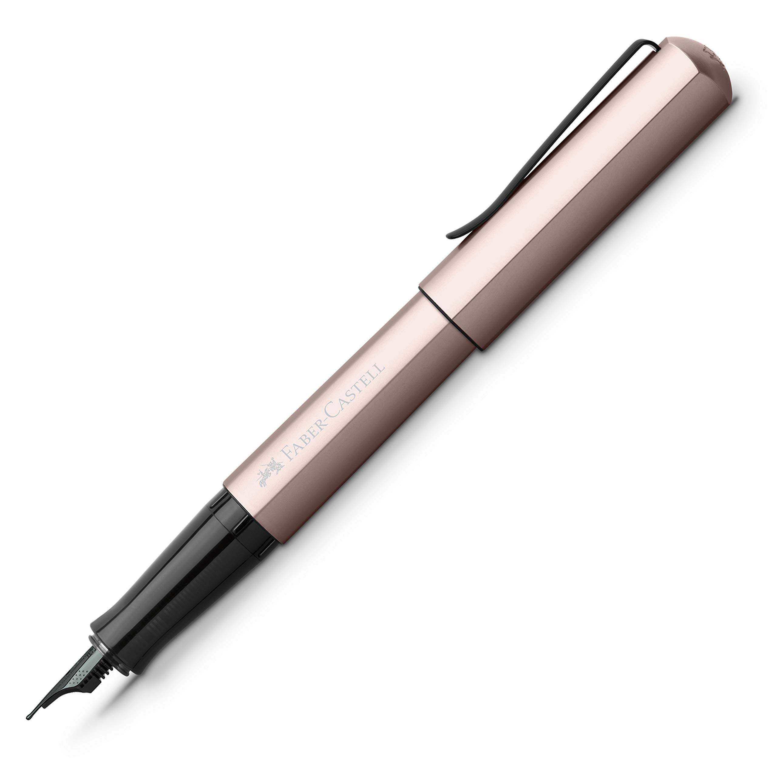 Faber-Castell Hexo EF Fountain Pen - Rose Gold Fine Nib Writing Instrument for Calligraphy, Journaling & Office Use