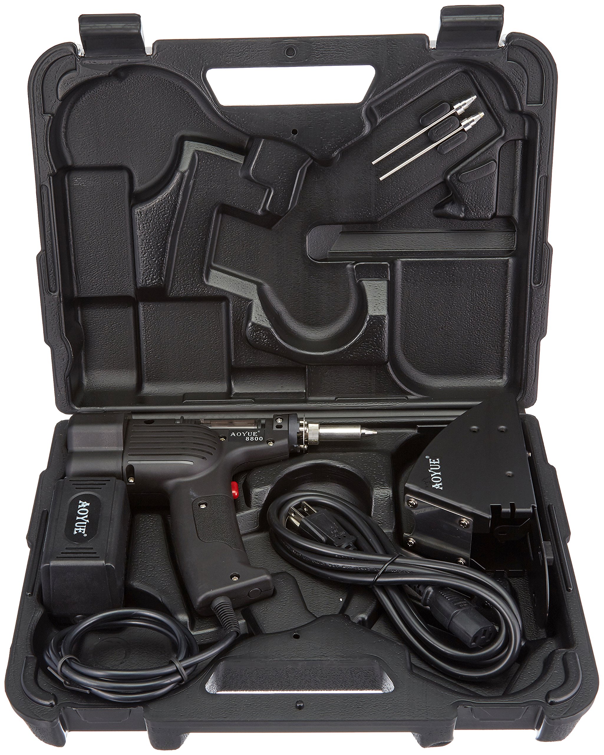 Aoyue 8800 Self-Contained Desoldering Gun with Internal Vacuum Pump & Carrying Case - 120V AC for Electronics Repair, PCB Work, and Soldering Projects