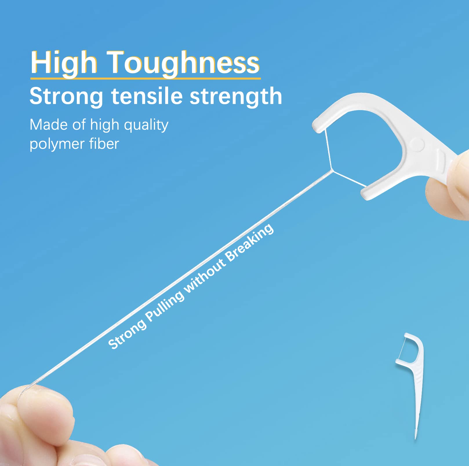 2-in-1 Dental Floss Picks & Interdental Brushes - 0.05mm Ultra-Soft Floss Sticks with Floss Brush Ends - 50 Count Pack for Oral Hygiene, Teeth Cleaning & Travel Dental Care