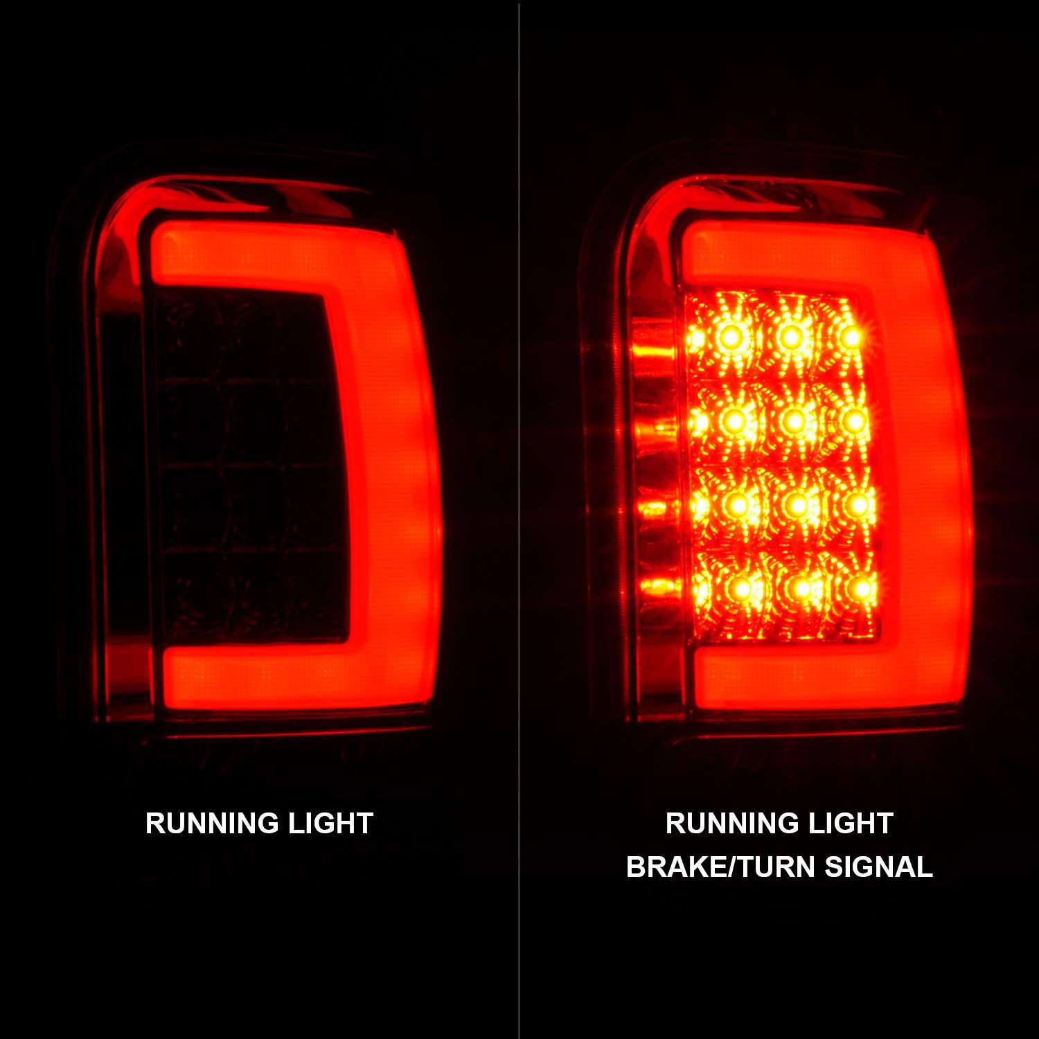 1994-2001 Dodge Ram 1500/2500/3500 Truck Chrome C-Bar LED Tail Lights - Pair (Left & Right) for Enhanced Visibility & Style - Perfect for Night Driving & Custom Truck Upgrades