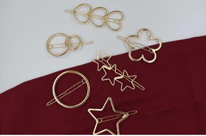 6-Pack Fashion Hair Clips for Women & Girls - Assorted Shapes & Styles for School, Work, or Party Hairstyles