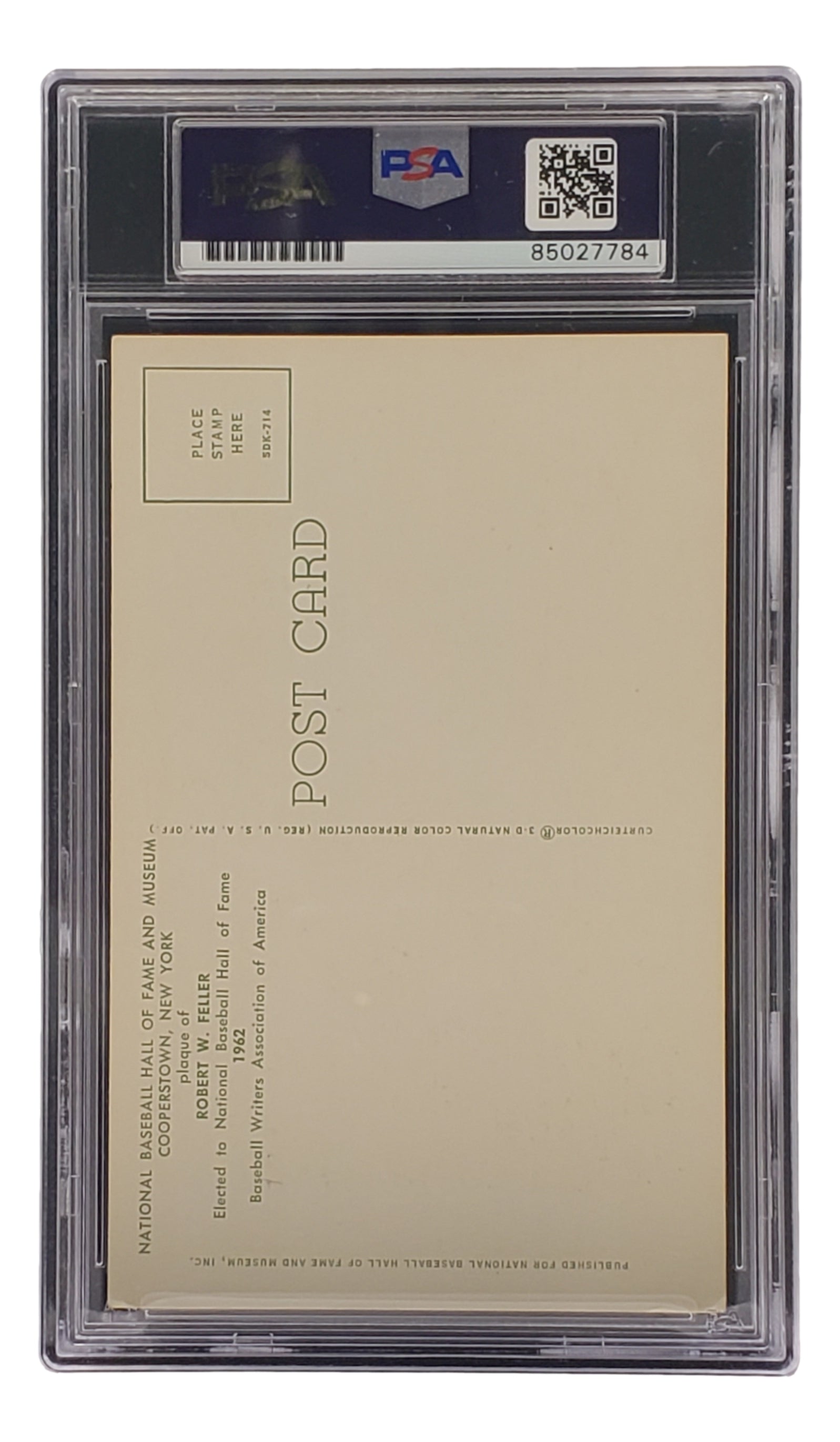 Authentic Bob Feller Signed 4x6 Cleveland Hall of Fame Plaque Card with PSA/DNA Certification 85027784 - Perfect for Baseball Memorabilia Collectors and Sports Fans