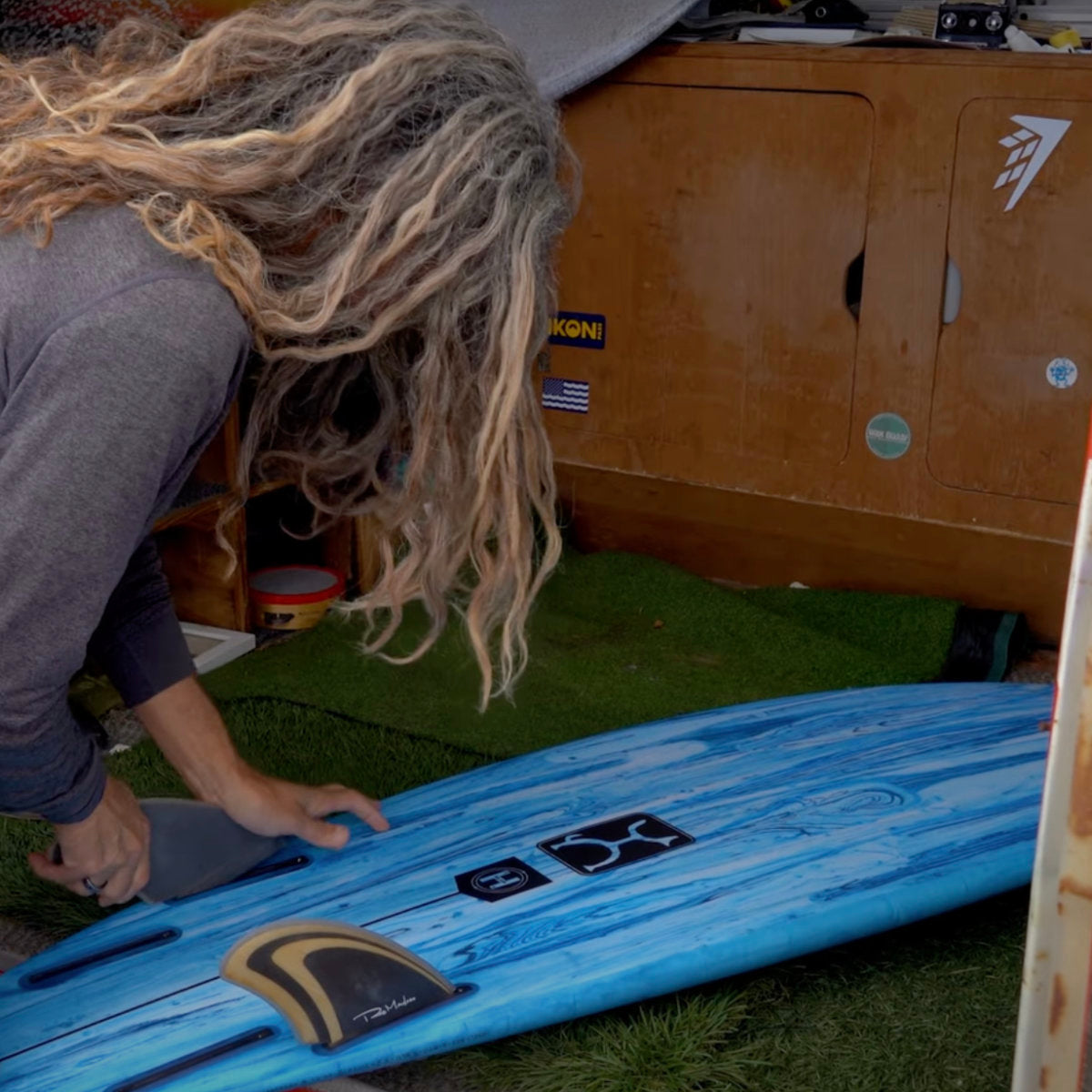 Machado Seaside 5'11 Surfboard - Helium Blue Futures Fins - High Performance Shortboard for Waves & Beach Surfing