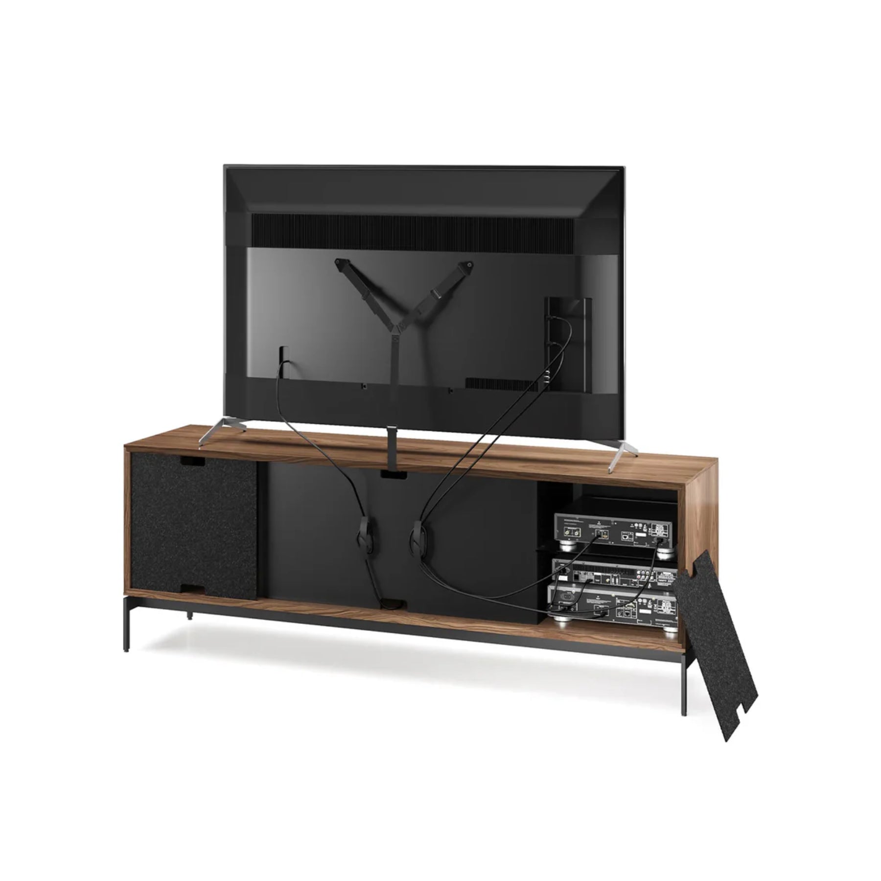BDI 8709 Weave Media Console with Base - Modern TV Stand for Living Room, Entertainment Center with Storage for Gaming & Home Theater Systems