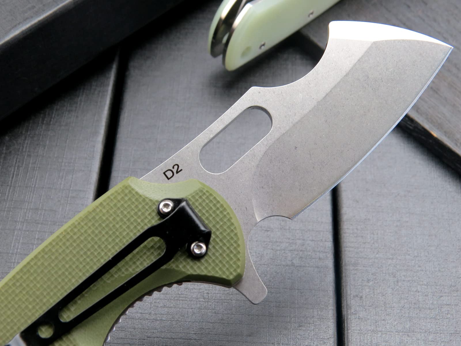 Eafengrow D2 Steel Folding Pocket Knife with G10 Handle - Compact Camping Knife for Outdoor Survival, Hiking & Everyday Carry (EF13-Army Green) | Perfect for Bushcraft, Hunting & Emergency Preparedness