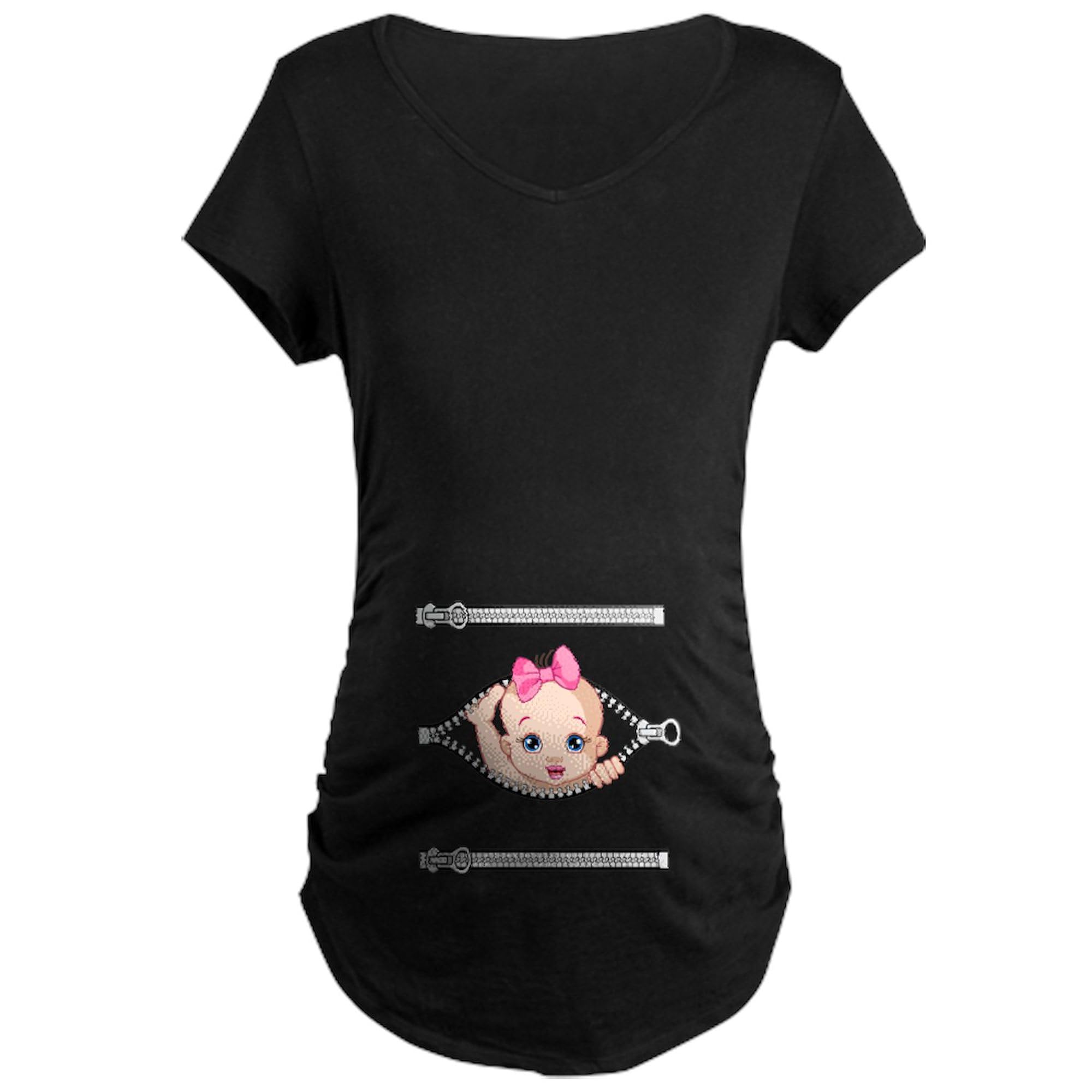 Funny Maternity T-Shirt for Women - Stretch Ruched Side Design | Comfortable Pregnancy Tee for Casual Wear, Baby Showers & Maternity Photos