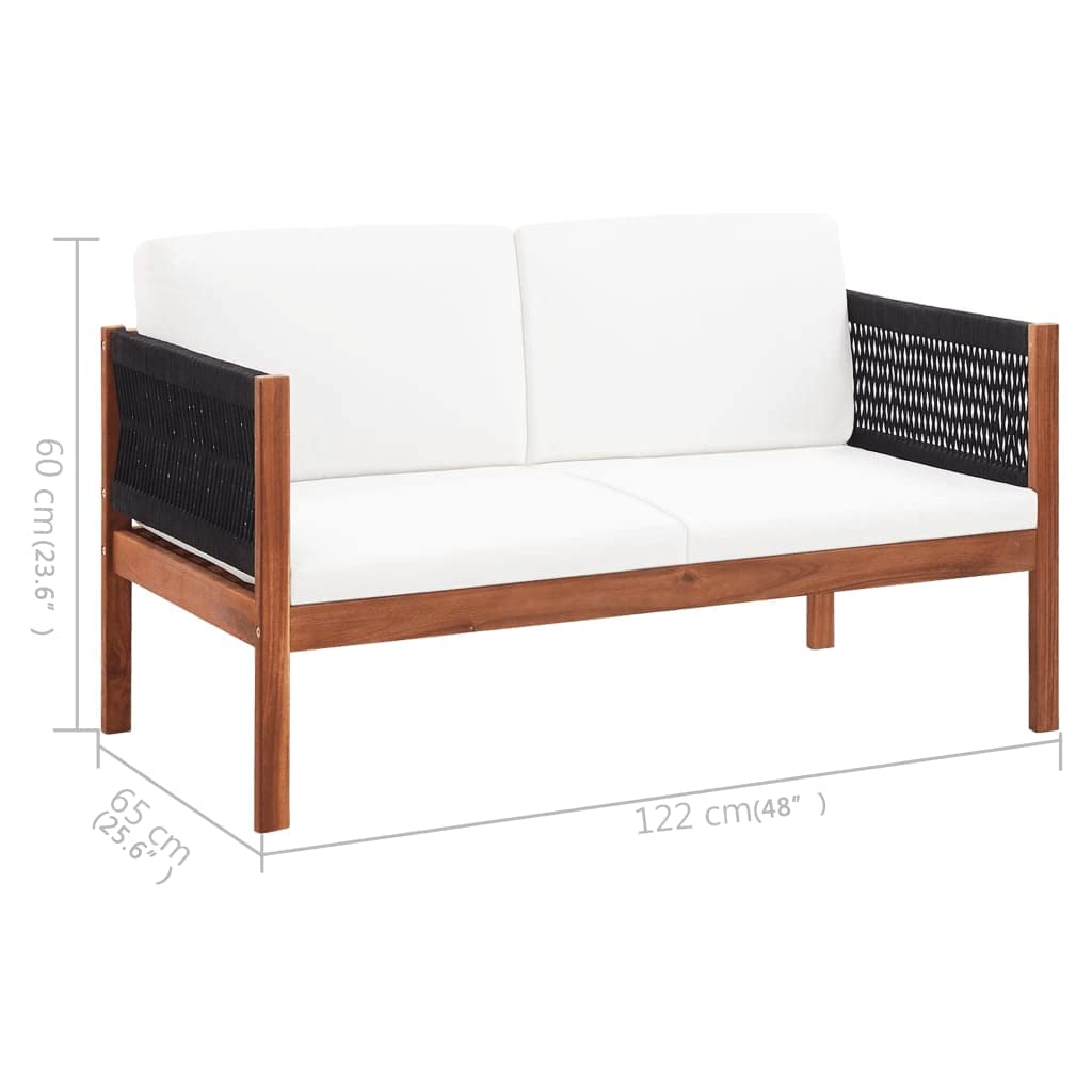 **Outdoor Patio Furniture Set - 2-Seater Acacia Wood Sectional Sofa for Garden, Backyard & Small Spaces | Durable & Weather-Resistant Conversation Couch**    *(Perfect for Relaxing, Entertaining Guests, or Enjoying Coffee in Your Outdoor Living Space)*