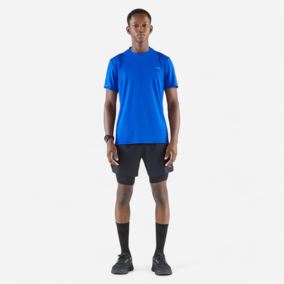 Kiprun Men's Run 500 2-in-1 Compression Running Shorts with Liner - Lightweight Quick-Dry Athletic Shorts for Jogging, Gym Workouts & Marathon Training
