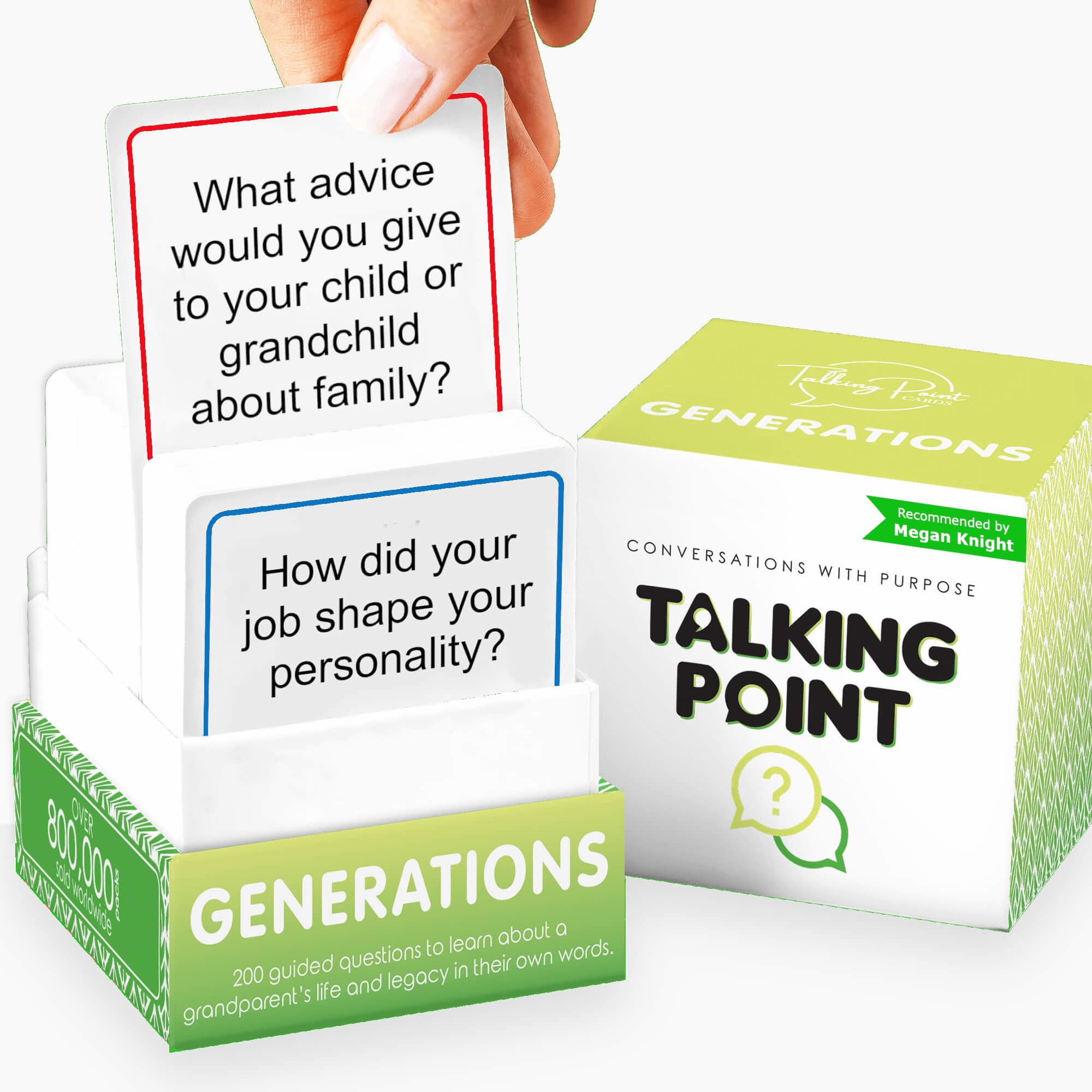 200 Intergenerational Conversation Cards - Fun Family Game Night Questions for Parents, Grandparents, Adults & Kids - Meaningful Bonding Activity for Relatives & Icebreaker - Perfect for Holidays, Reunions & Quality Time Together