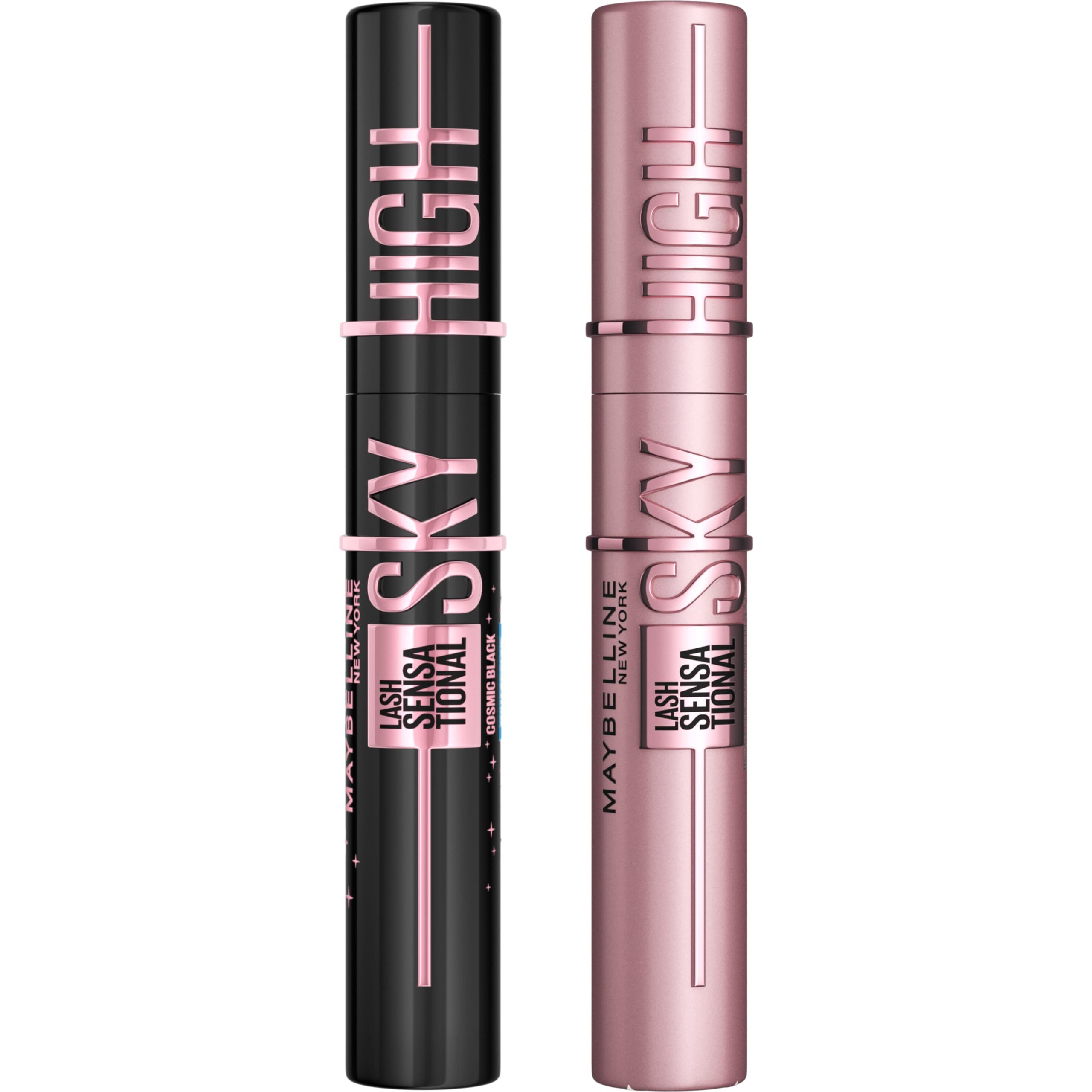 Maybelline Sky High Mascara Duo - Lash Sensational Lengthening & Volumizing Mascara Set (Cosmic Black) for Day & Night Wear | Perfect for Everyday Makeup, Special Occasions & Dramatic Eye Looks